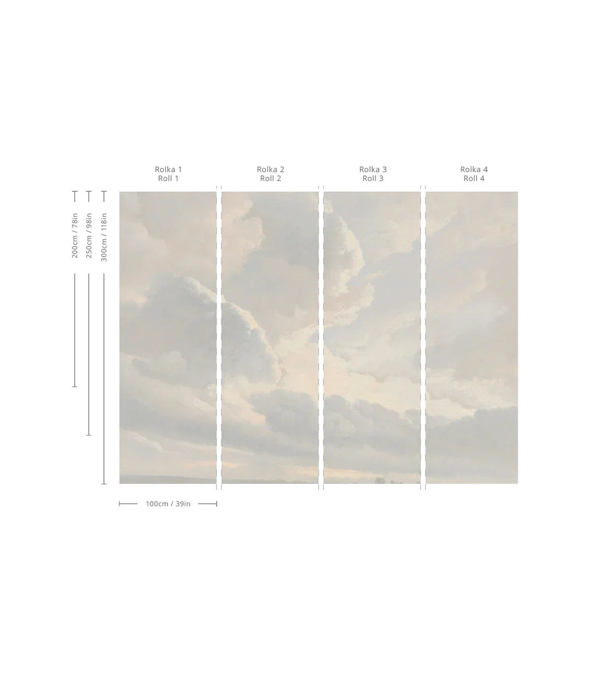 Tapeta z krajobrazem chmur CLOUDY SKY ciepły szary - Image 2