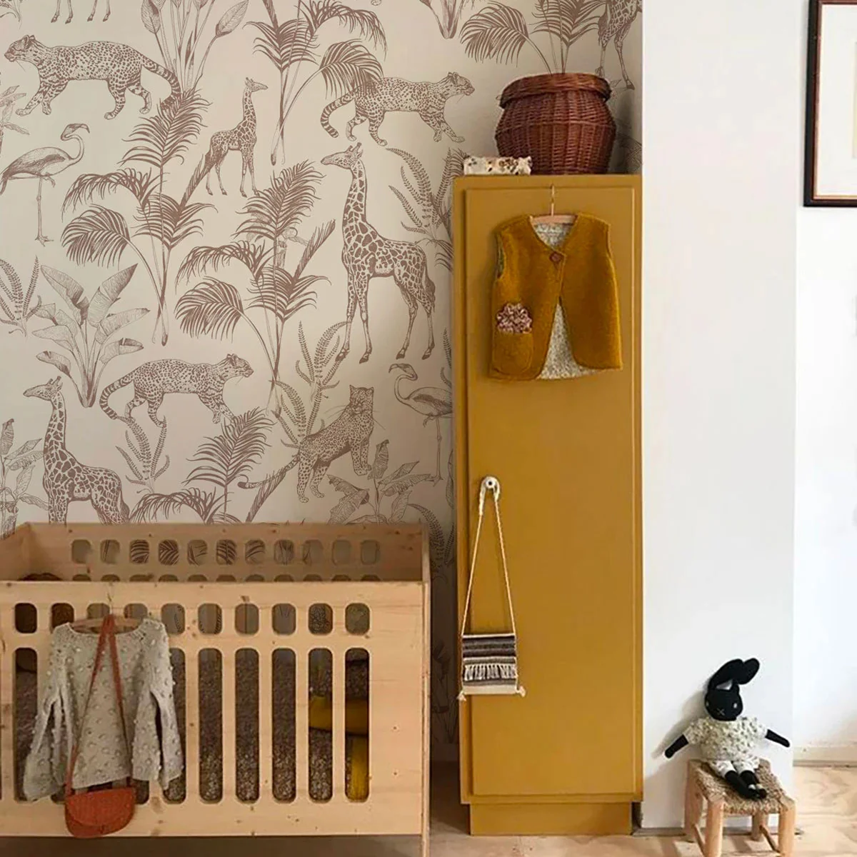 Tapeta z motywem zwierzęcym SAFARI BEIGE brązowy z beżowym