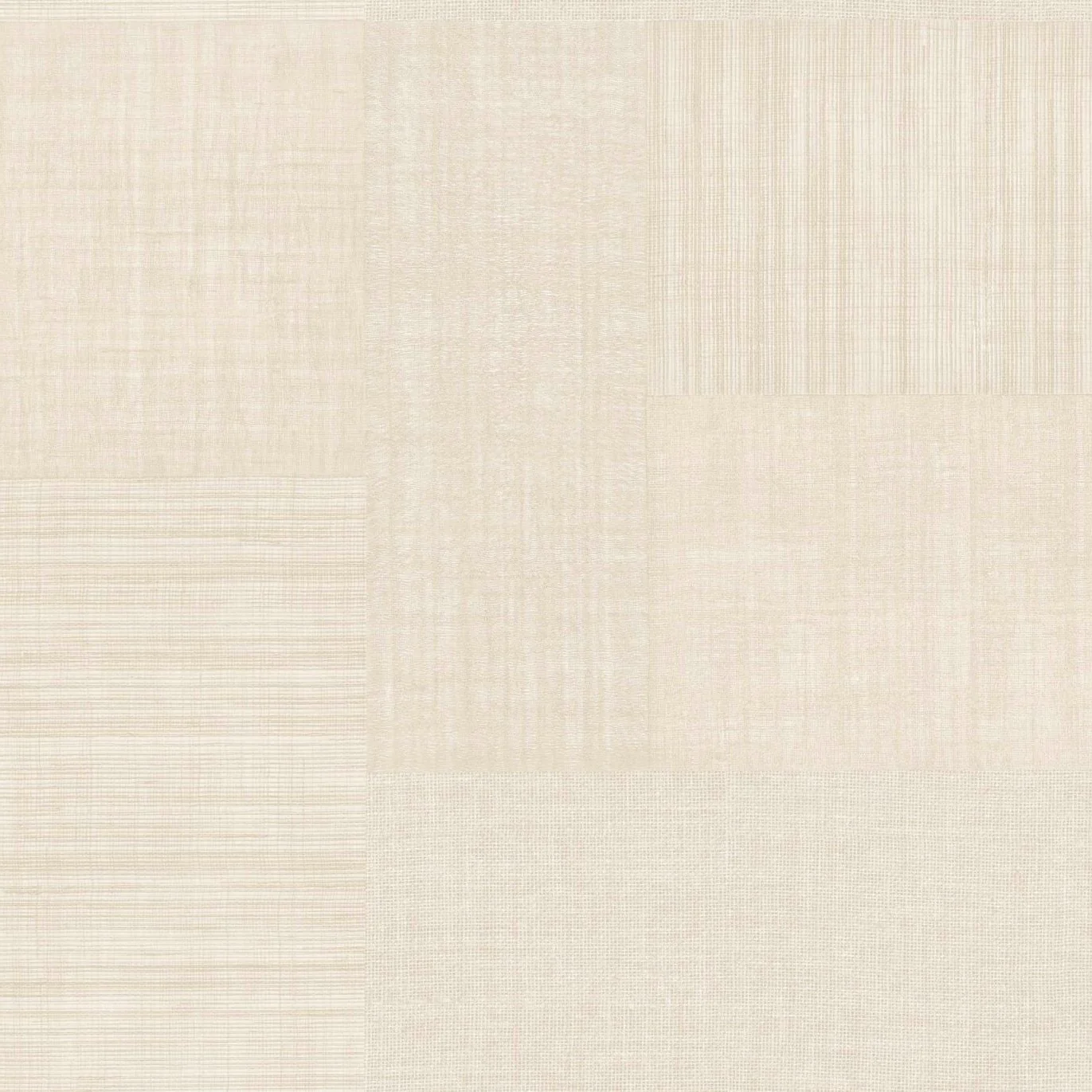 Tapeta strukturalna geometryczna patchwork imitująca tkaninę MESTIZO - IVOIRE kość słoniowa