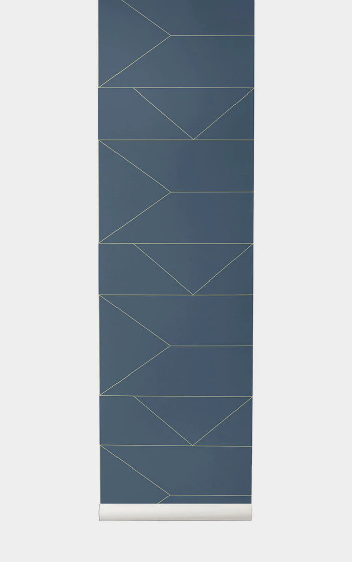 Tapeta LINES ciemnoniebieski ze złotym - Image 4
