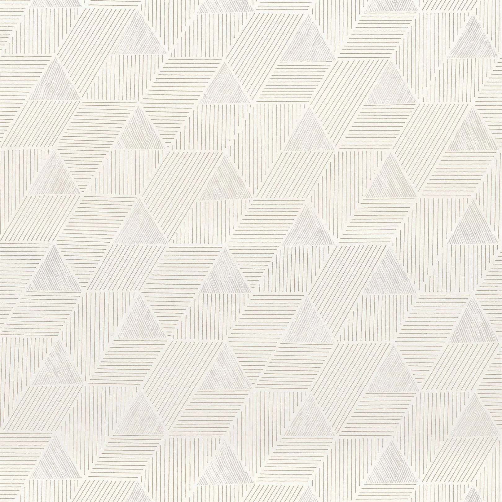 Tapeta strukturalna z geometrycznym wzorem MÉROÉ - BLANC/DORE biały ze złotym