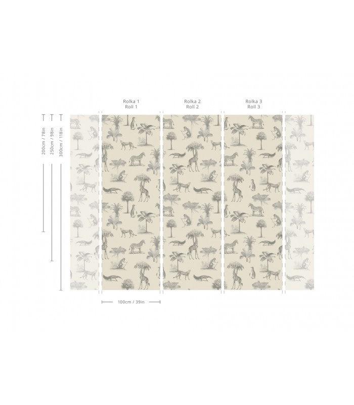 Tapeta flizelinowa z motywem zwierzęcym VINTAGE ANIMALS beżowy - Image 4