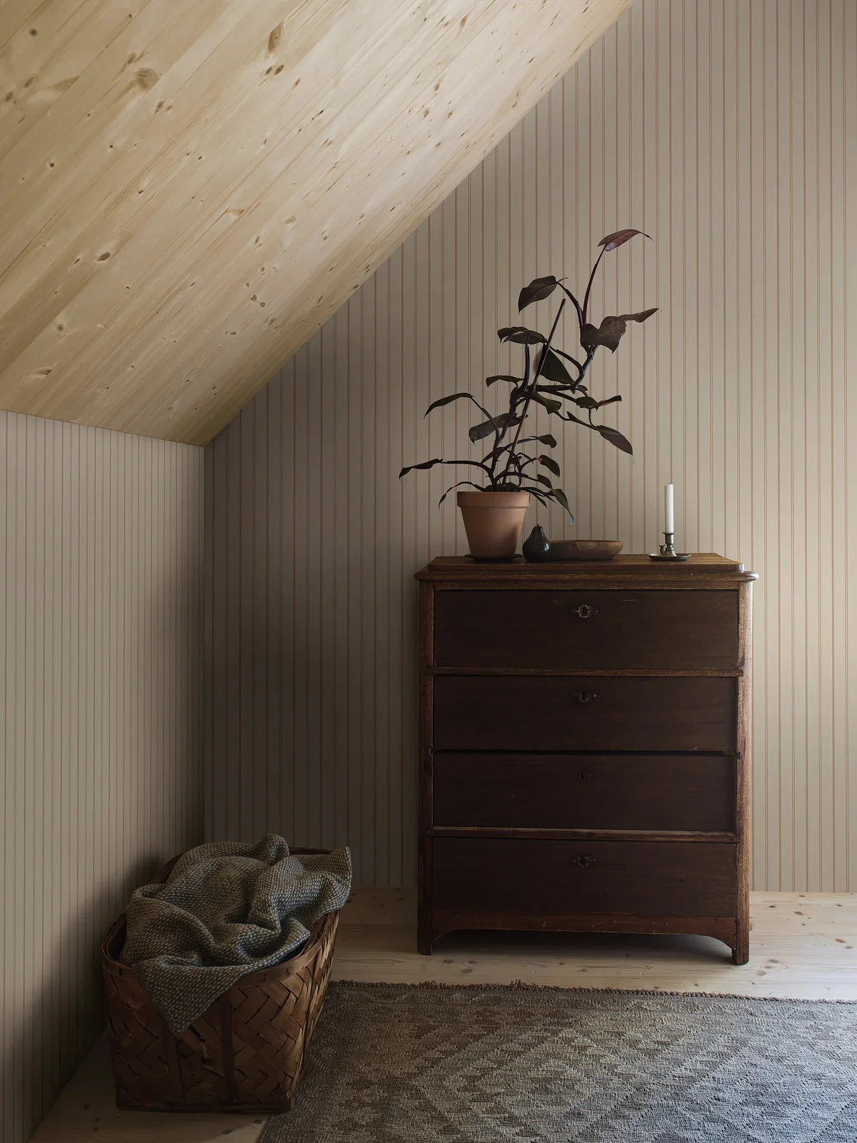 Tapeta w paski WOODLAND STRIPE beżowy - Image 6