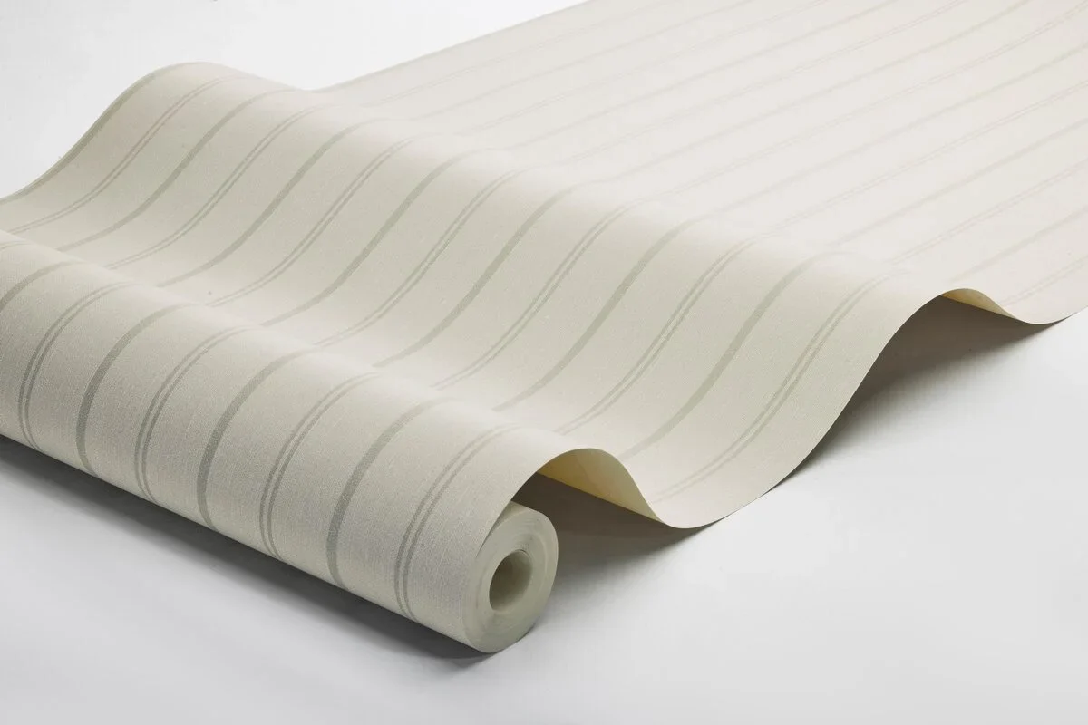 Tapeta w paski WOODLAND STRIPE piaskowy z szarym - Image 3