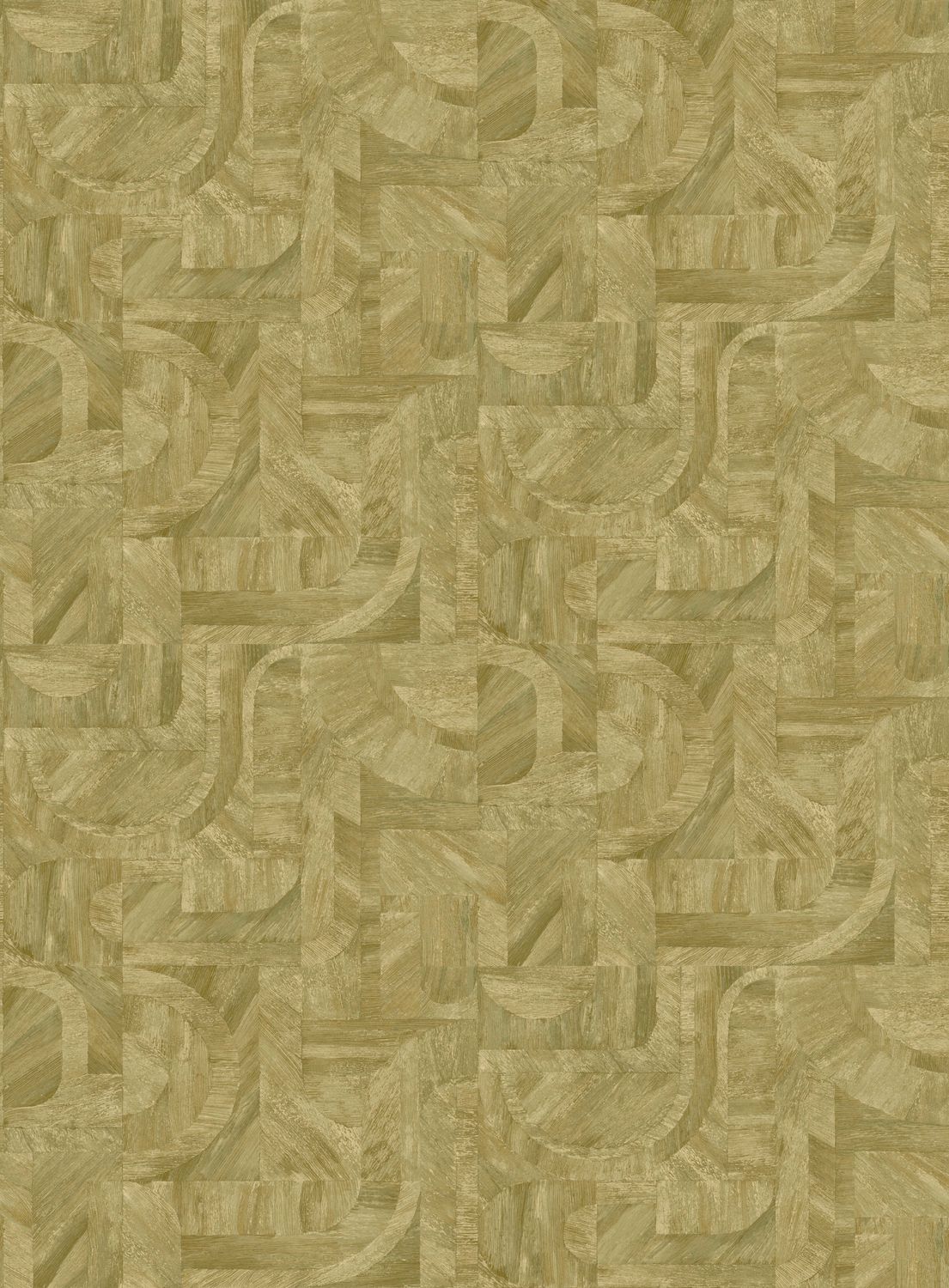 Tapeta strukturalna imitująca drewno geometryczna z wzorem mozaiki INTARSIA - CACTUS oliwkowy - Image 3