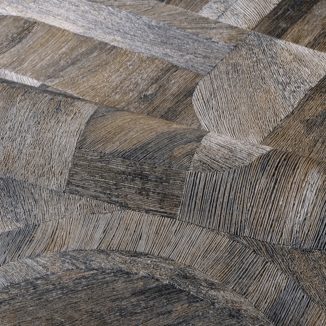 Tapeta strukturalna imitująca drewno geometryczna z wzorem mozaiki INTARSIA - ÉBÈNE hebanowy - Image 5