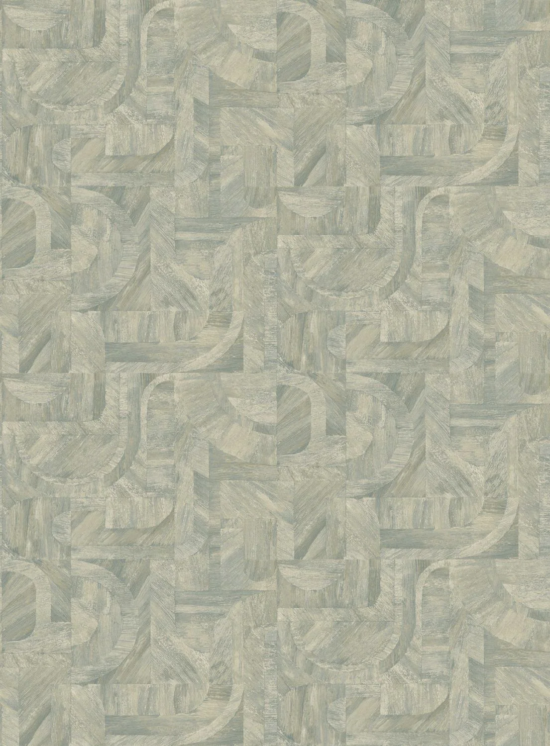 Tapeta strukturalna imitująca drewno geometryczna z wzorem mozaiki INTARSIA - OPALINE lodowy błękit - Image 3