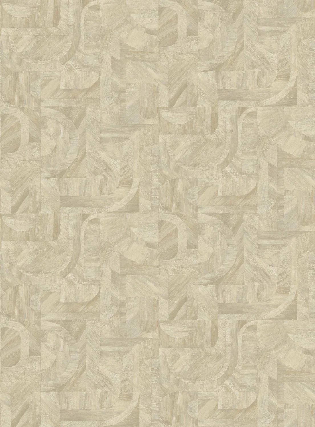 Tapeta strukturalna imitująca drewno geometryczna z wzorem mozaiki INTARSIA - SABLE piaskowy - Image 5