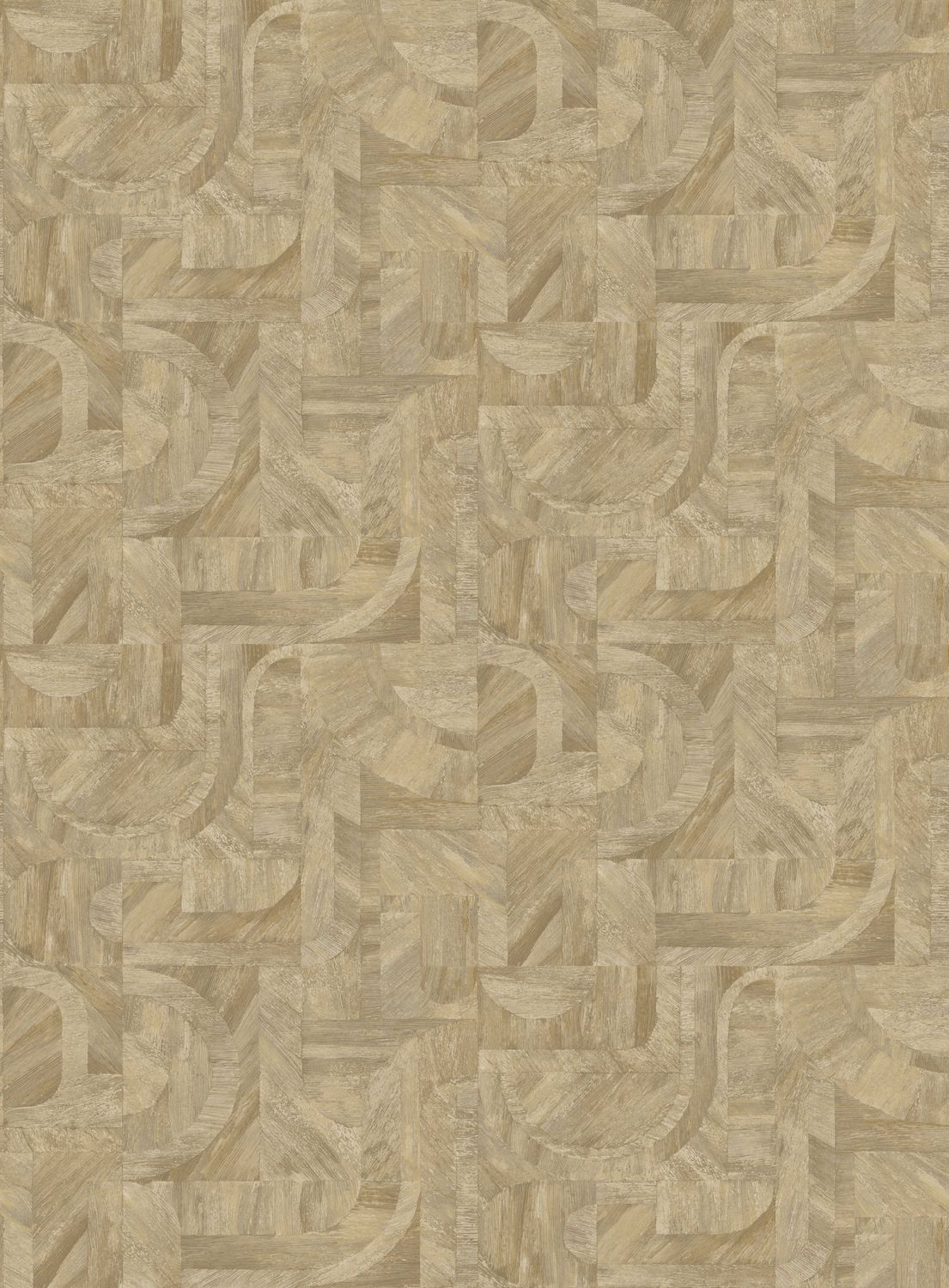Tapeta strukturalna imitująca drewno geometryczna z wzorem mozaiki INTARSIA - TRAVERTIN piaskowy - Image 5