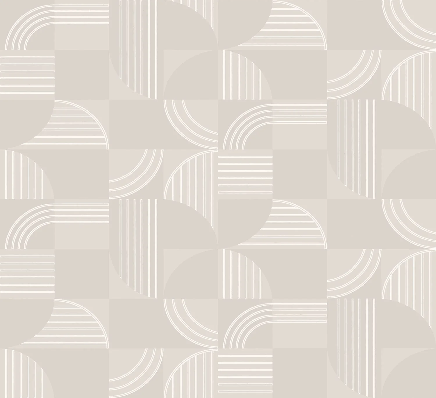 Tapeta flizelinowa z geometrycznym wzorem ANNÉES 30 - SABLE beżowy - Image 3