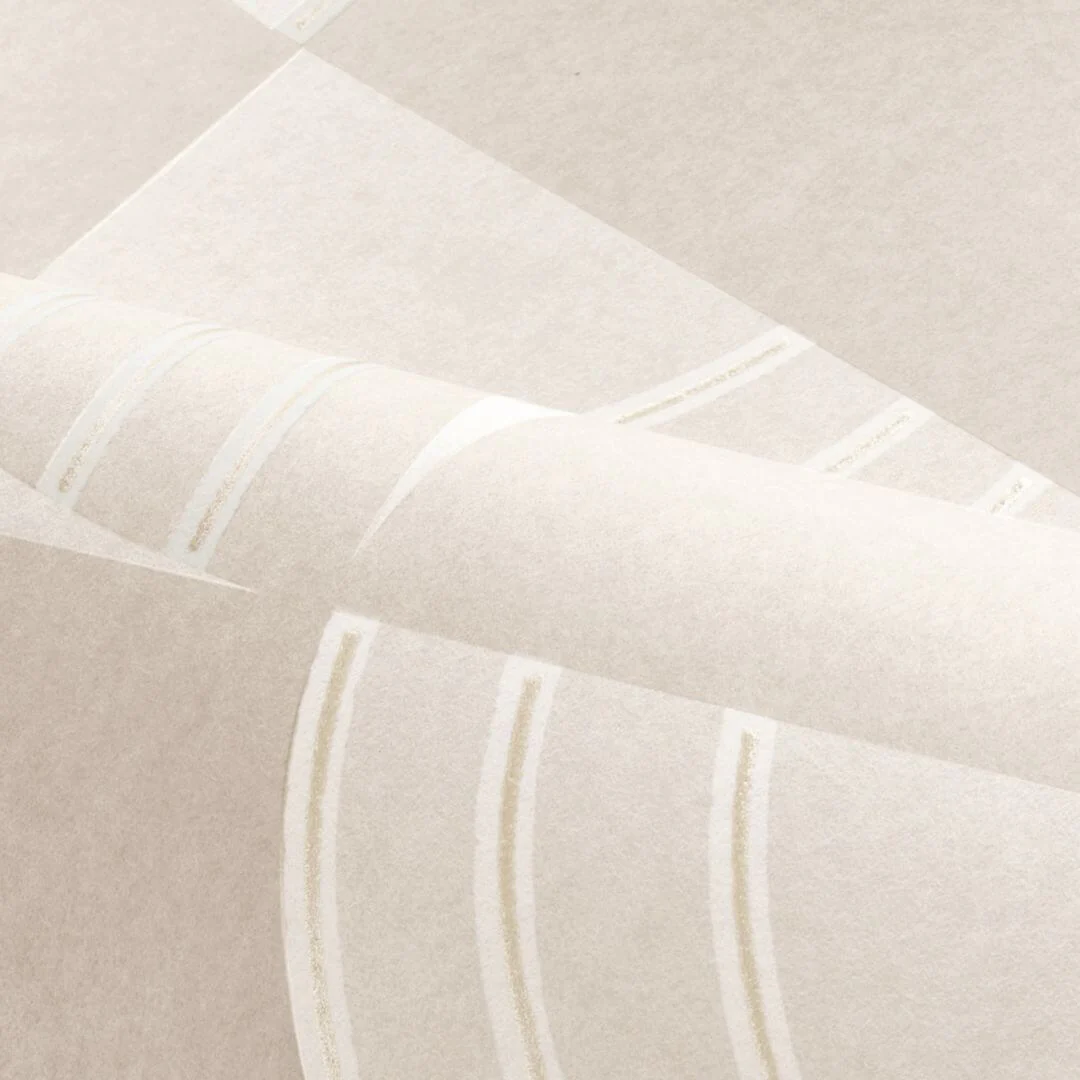 Tapeta flizelinowa z geometrycznym wzorem ANNÉES 30 - SABLE beżowy - Image 5