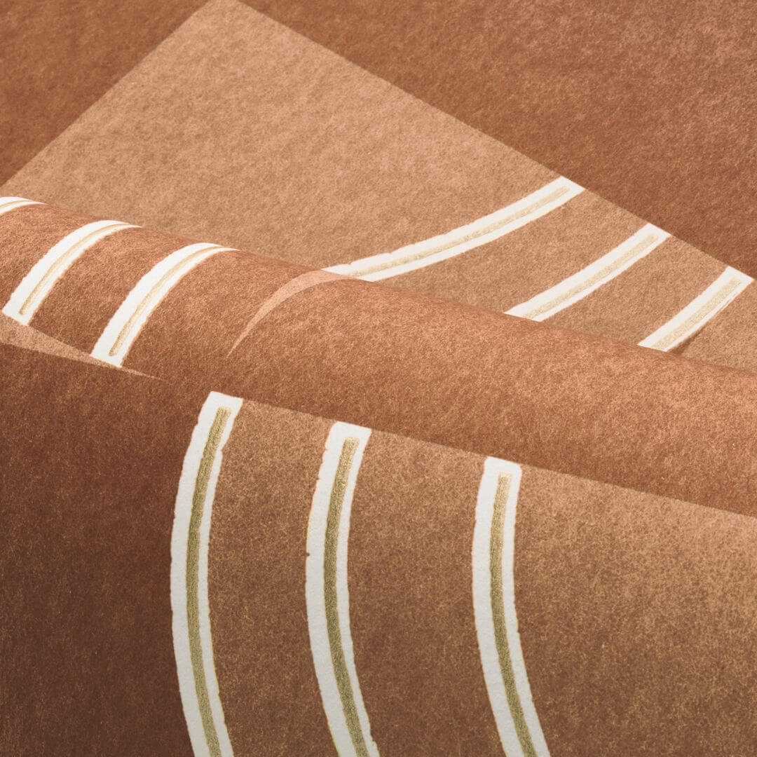Tapeta flizelinowa z geometrycznym wzorem ANNÉES 30 - TERRACOTTA ciepły brąz - Image 3