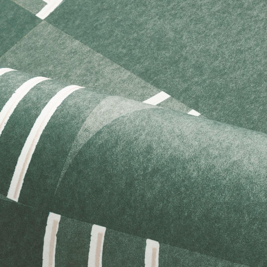 Tapeta flizelinowa z geometrycznym wzorem ANNÉES 30 - VERT DE GRIS morski zielony - Image 3
