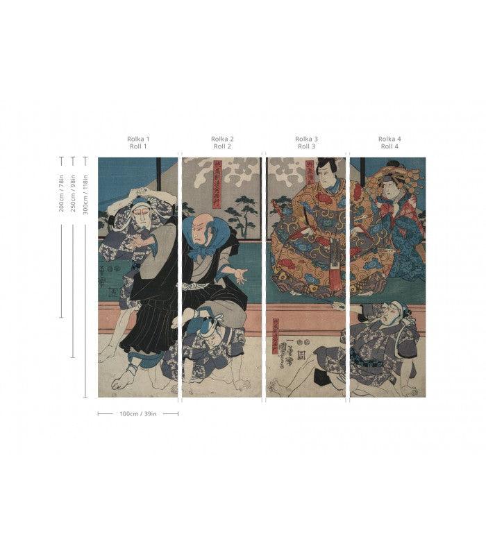 Tapeta flizelinowa z japońskim wojownikiem ZEN WARRIORS ciemnoniebieski - Image 3