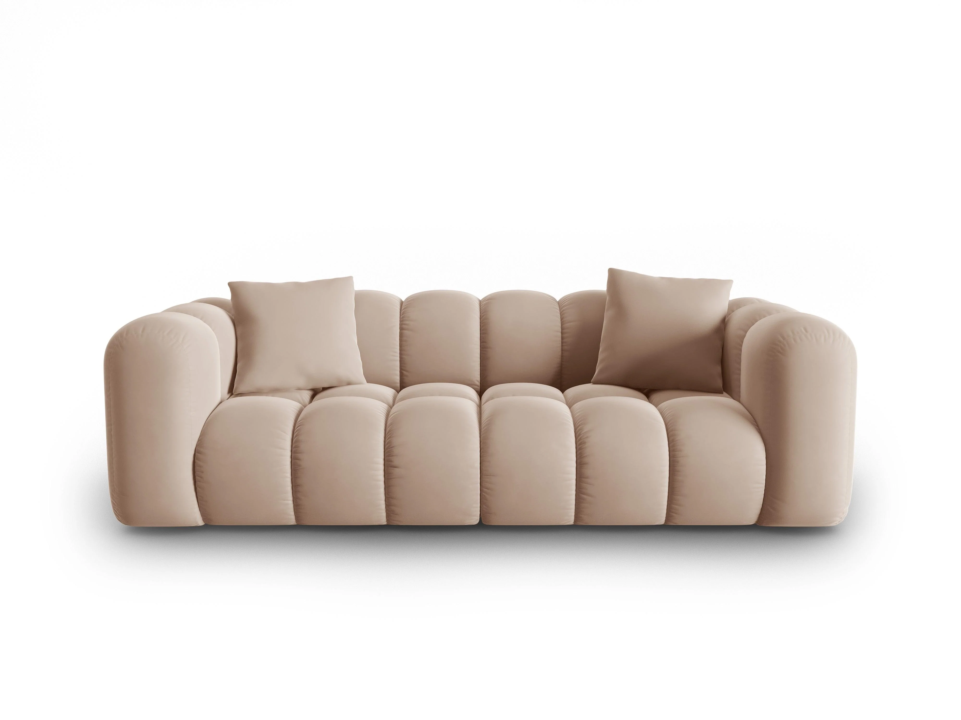 Sofa aksamitna 3-osobowa HALLEY beżowy - Image 3