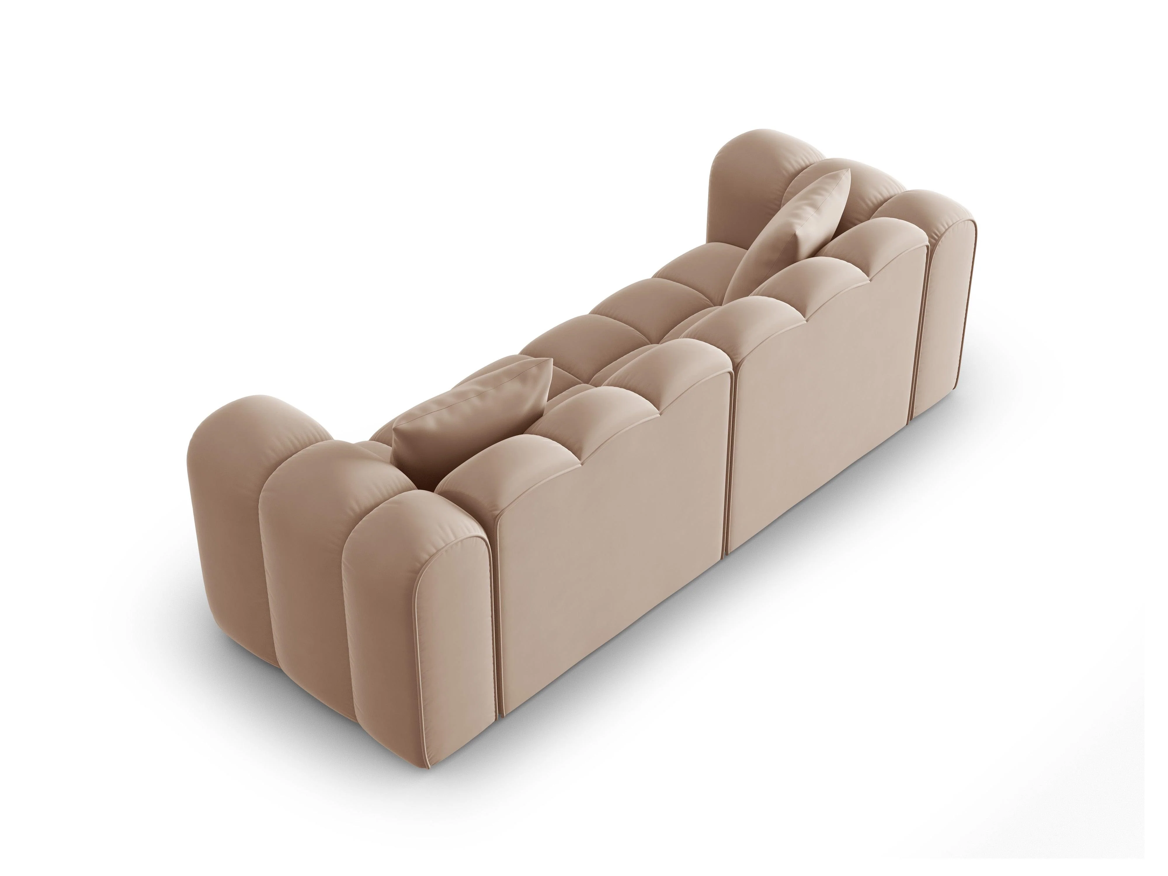 Sofa aksamitna 3-osobowa HALLEY beżowy - Image 4