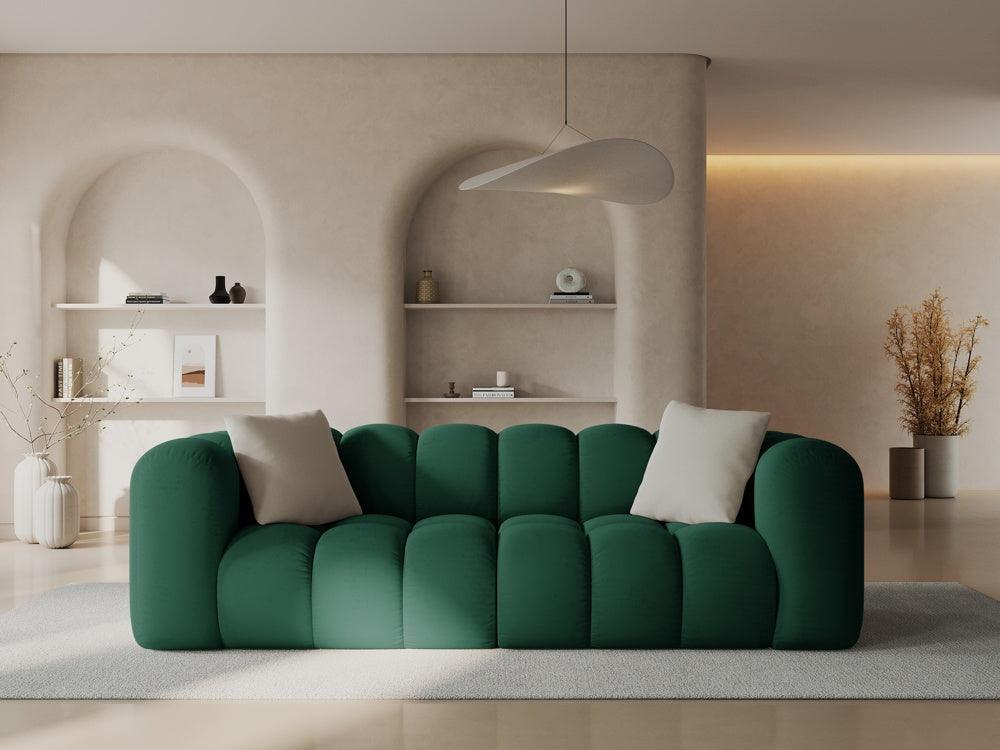 Sofa aksamitna 3-osobowa HALLEY butelkowa zieleń - Image 2