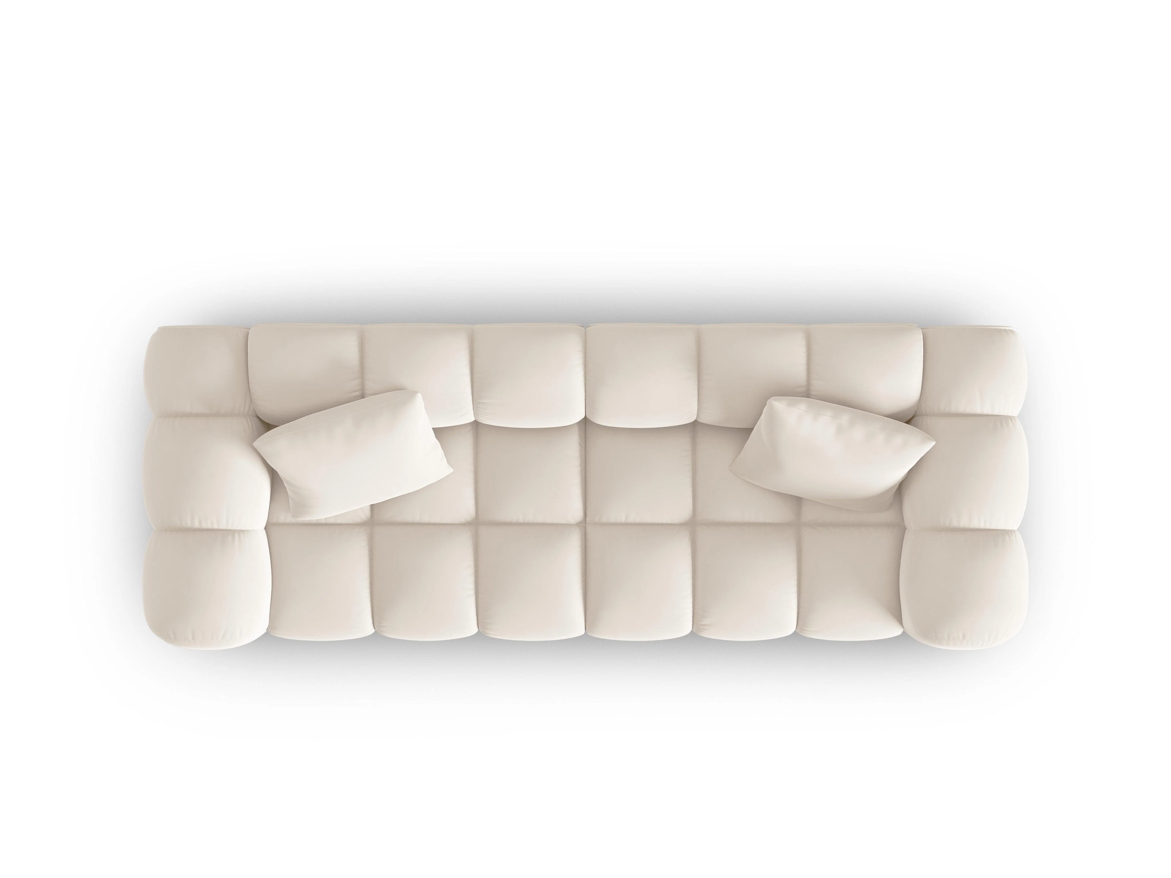 Sofa aksamitna 3-osobowa HALLEY jasnobeżowy - Image 4