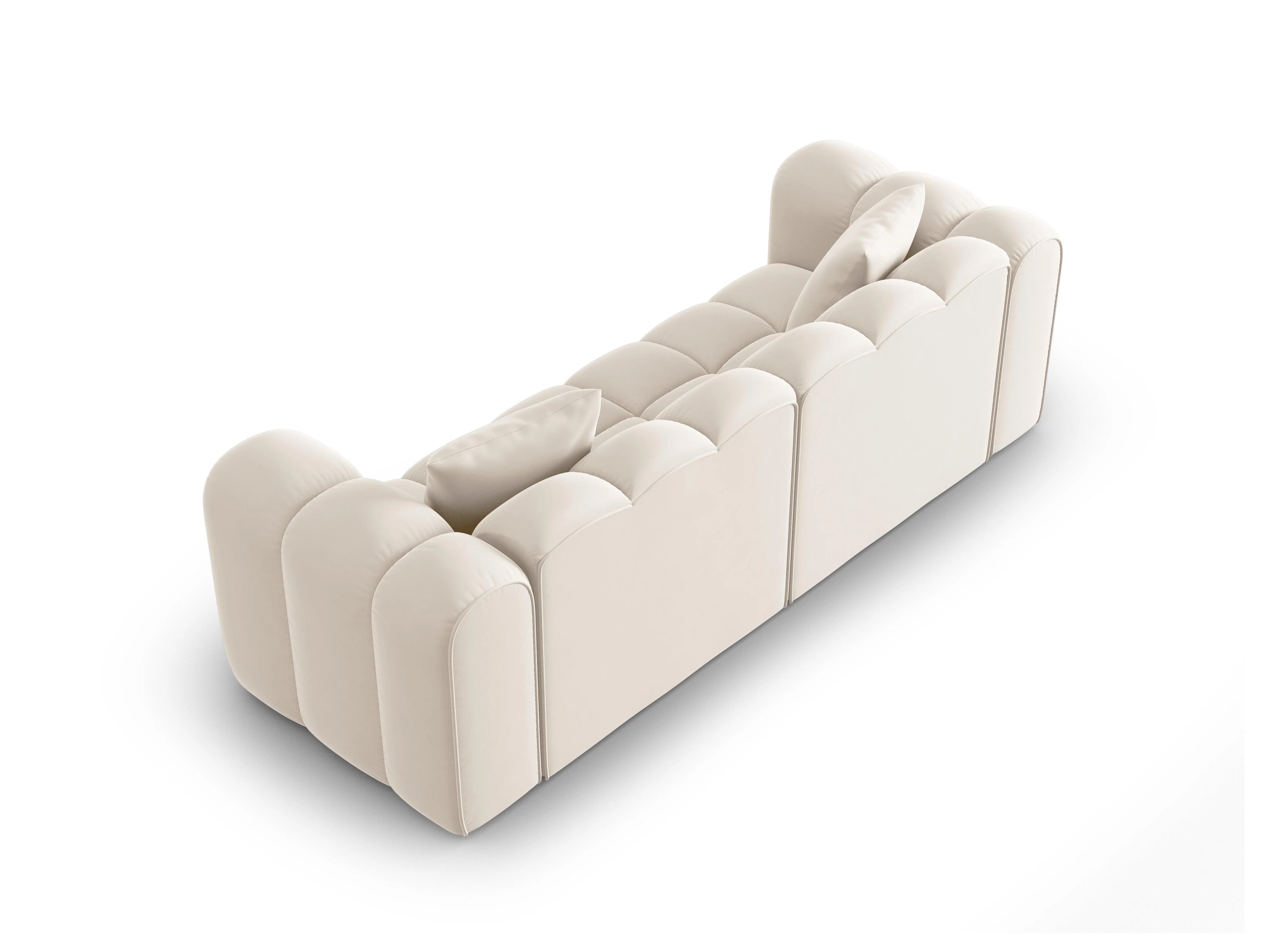 Sofa aksamitna 3-osobowa HALLEY jasnobeżowy - Image 6