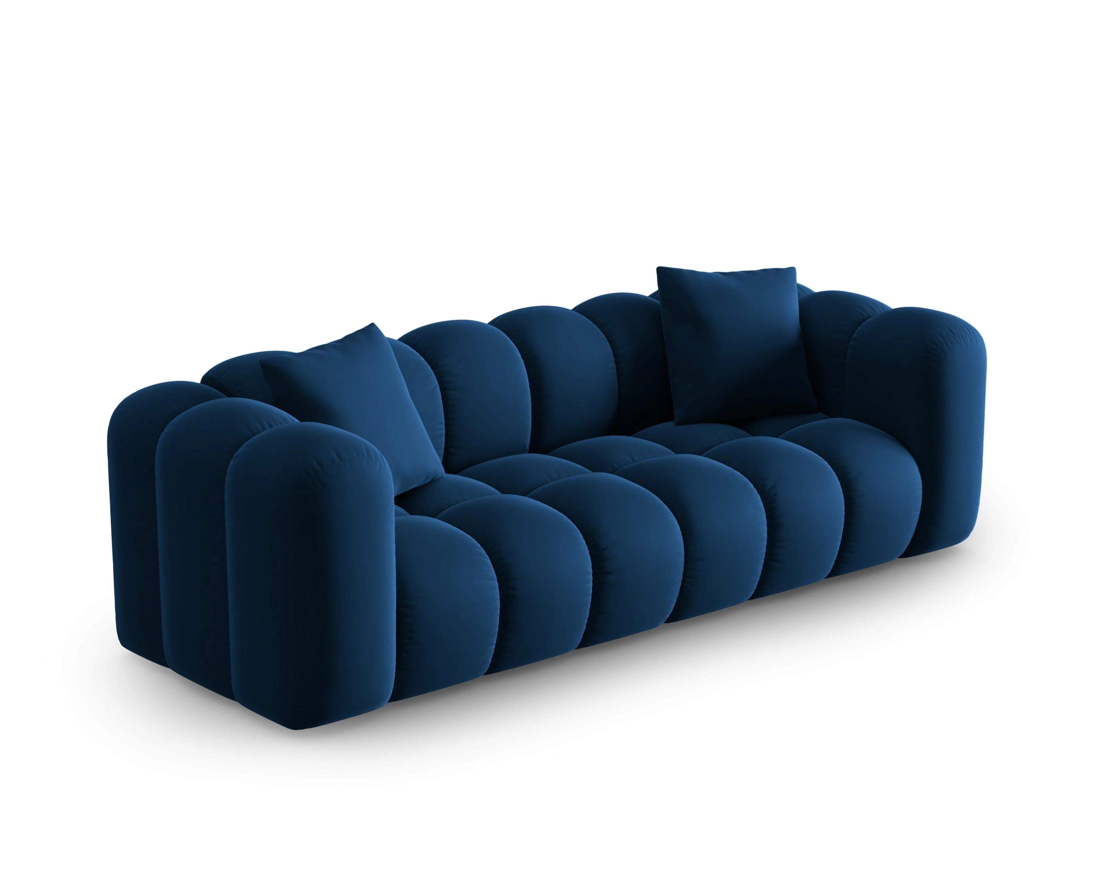 Sofa aksamitna 3-osobowa HALLEY granat królewski