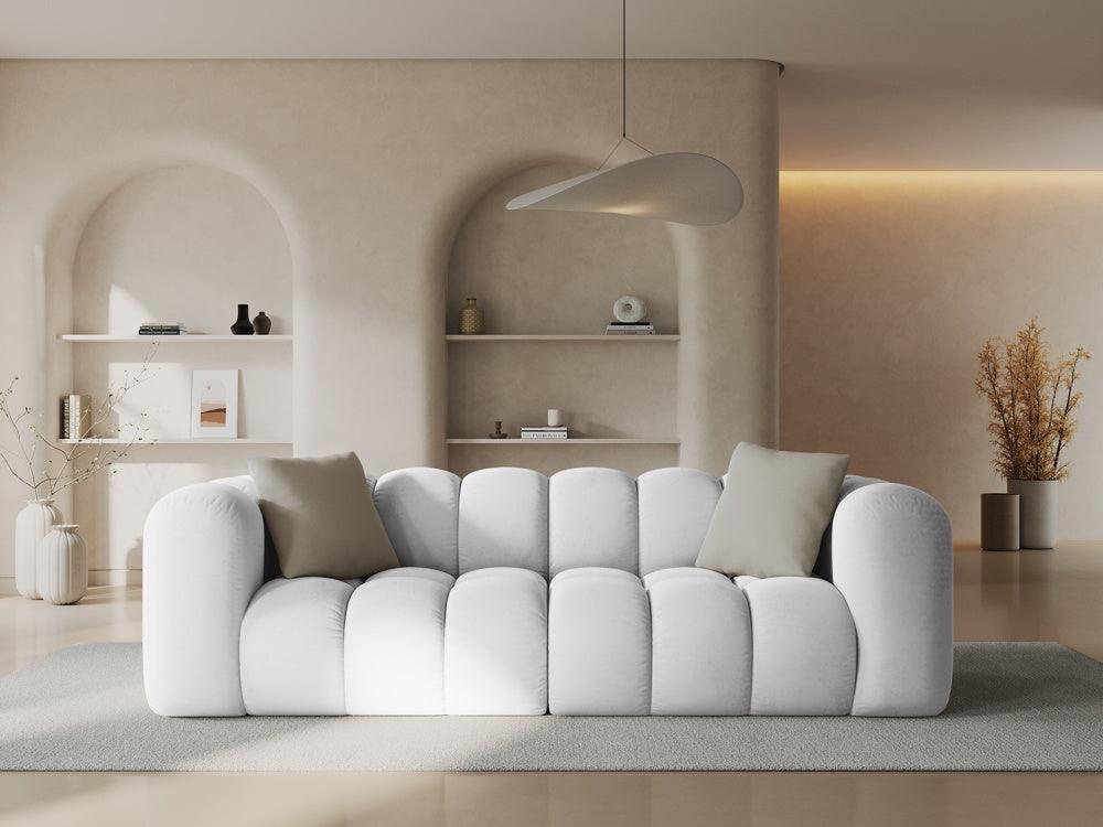 Sofa aksamitna 3-osobowa HALLEY srebrny - Image 2