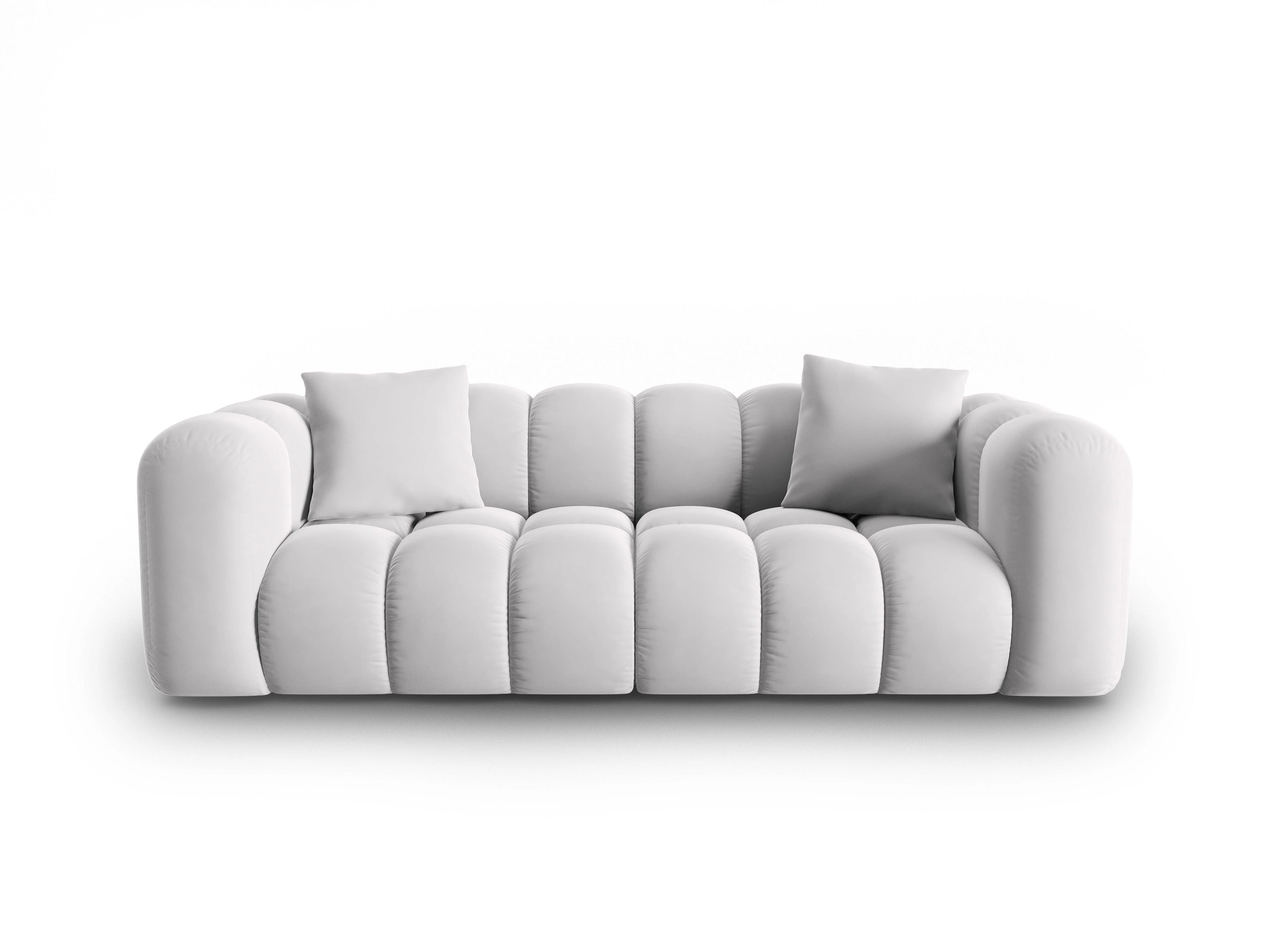 Sofa aksamitna 3-osobowa HALLEY srebrny - Image 3