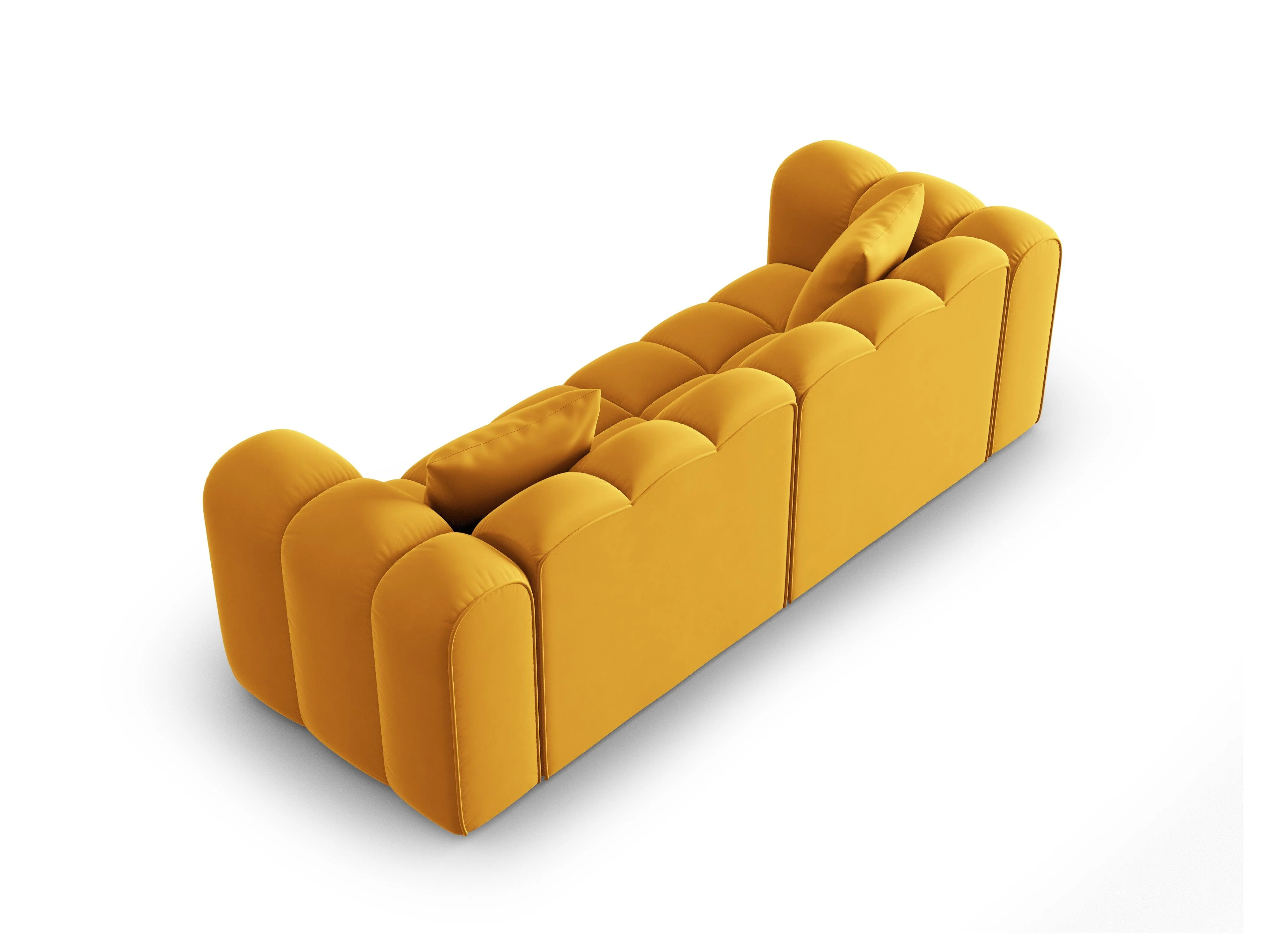 Sofa aksamitna 3-osobowa HALLEY żółty - Image 6