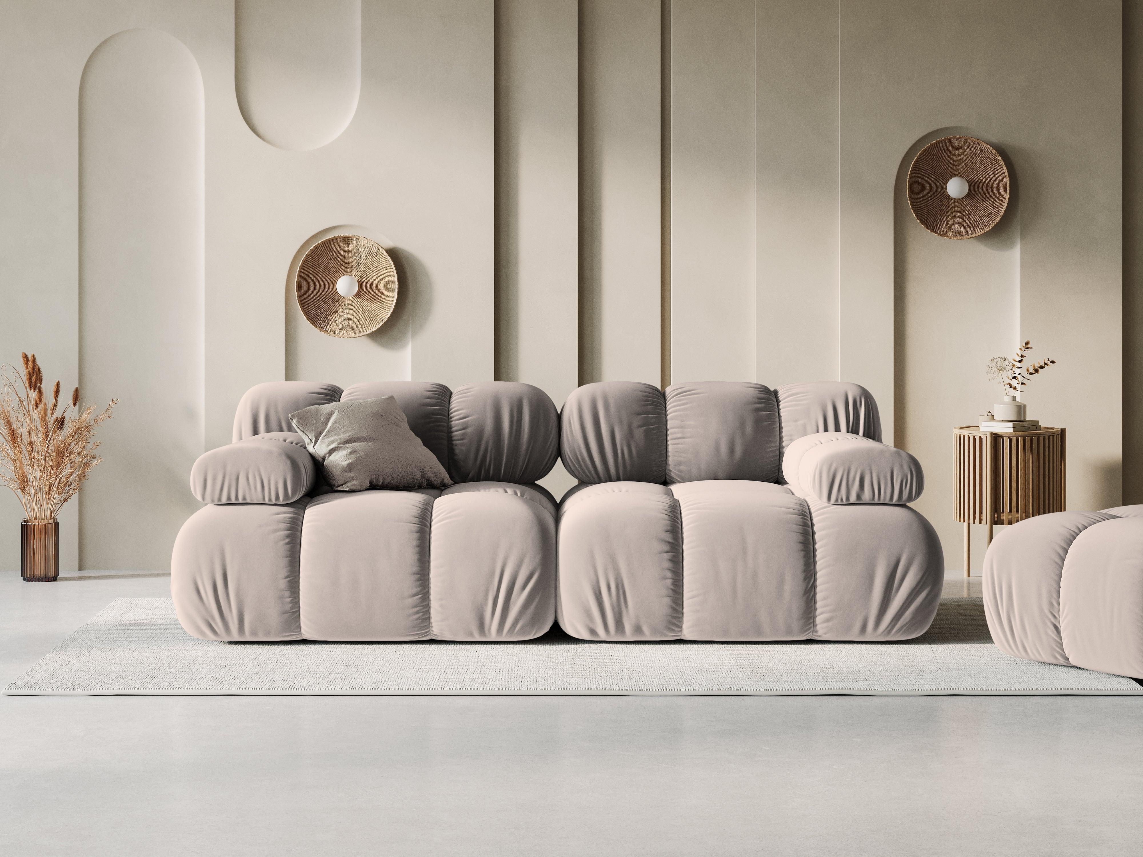 Sofa aksamitna 2-osobowa TROPEA cappuccino - Image 2