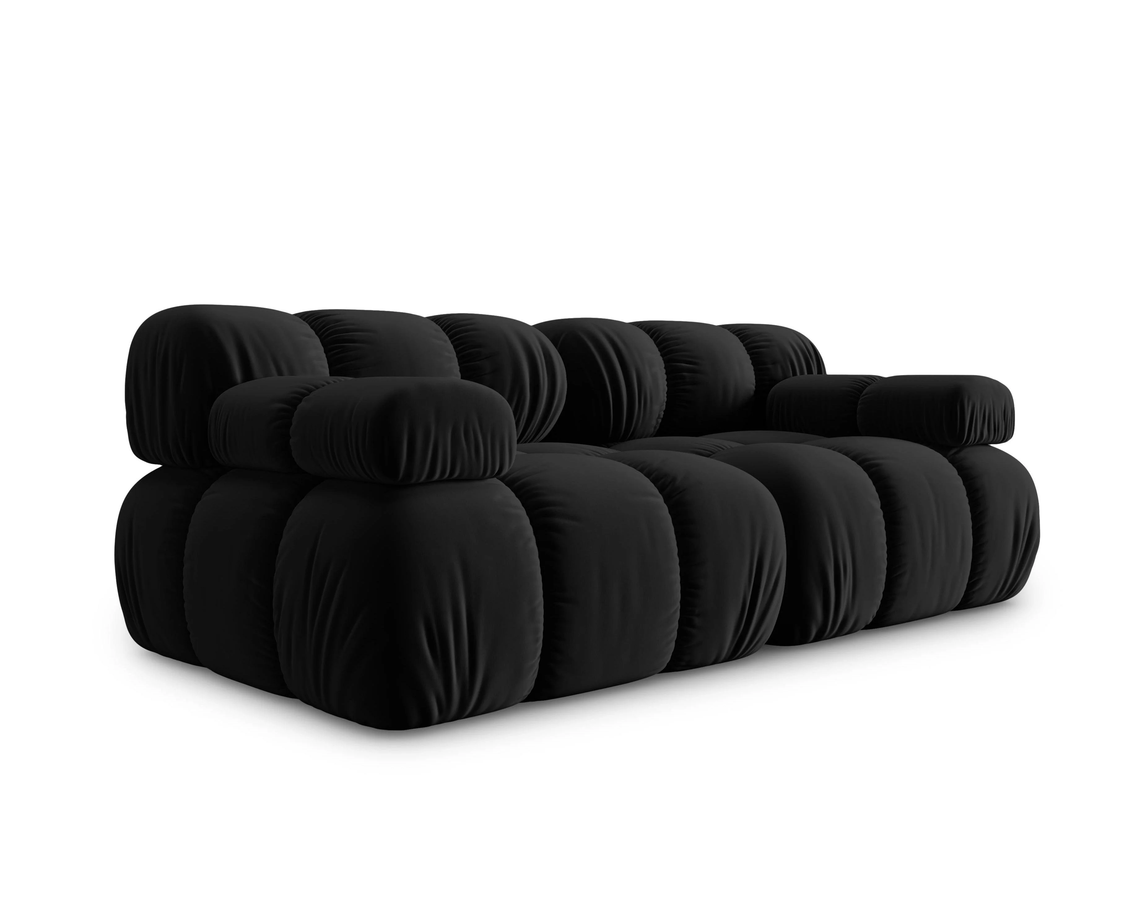 Sofa aksamitna 2-osobowa TROPEA czarny