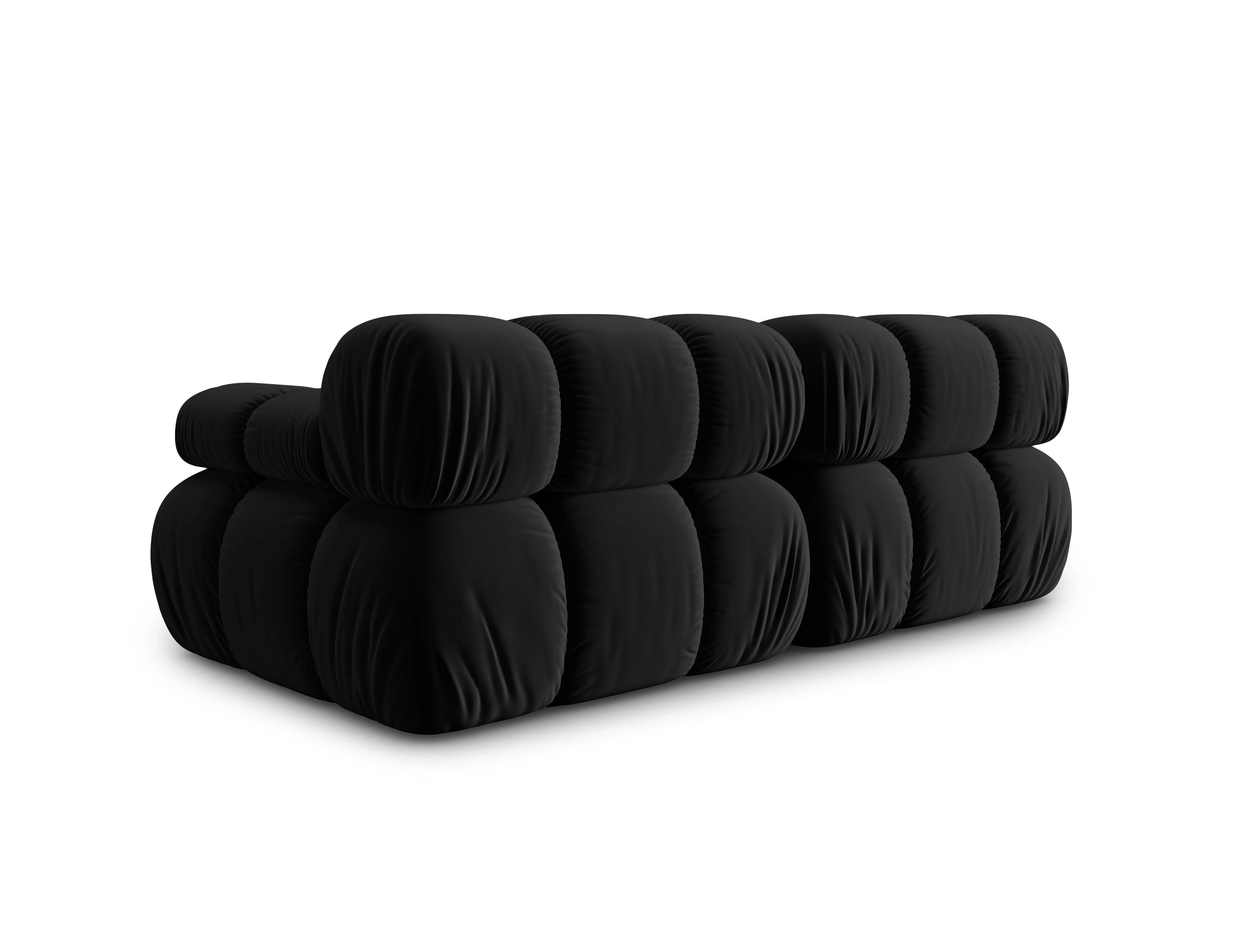 Sofa aksamitna 2-osobowa TROPEA czarny - Image 5