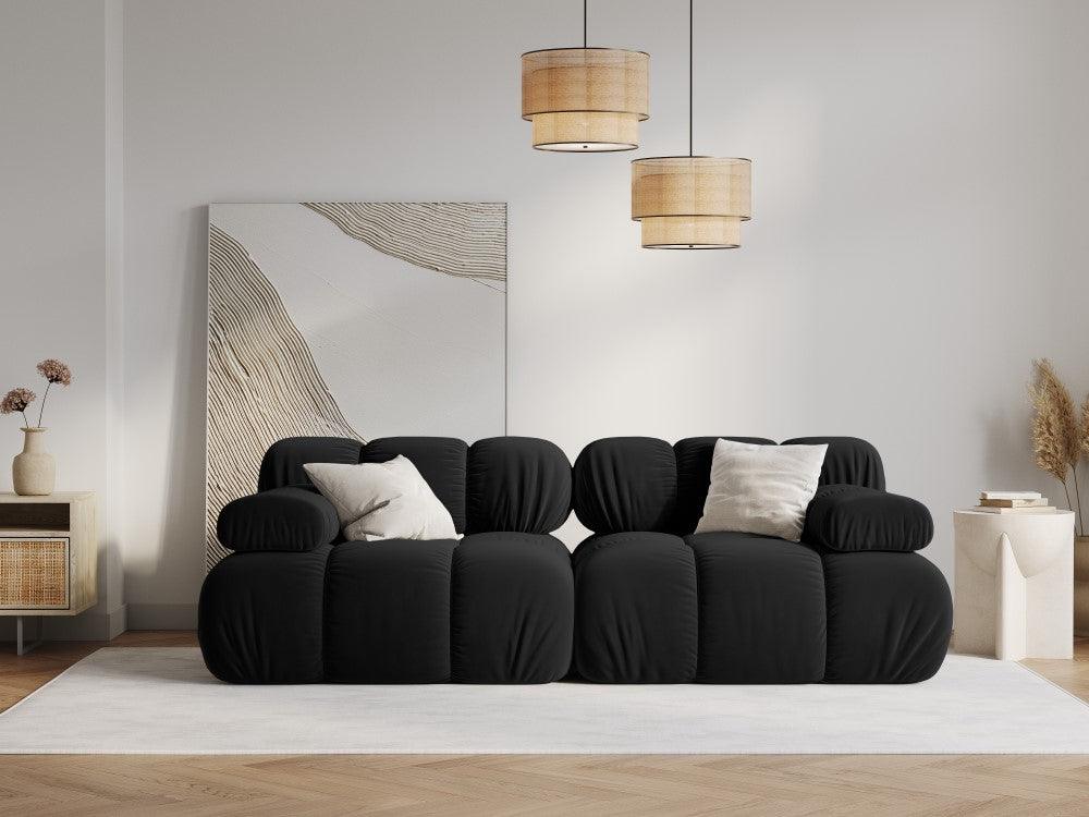 Sofa aksamitna 2-osobowa TROPEA czarny - Image 8