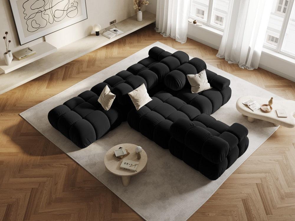 Sofa aksamitna 2-osobowa TROPEA czarny - Image 9