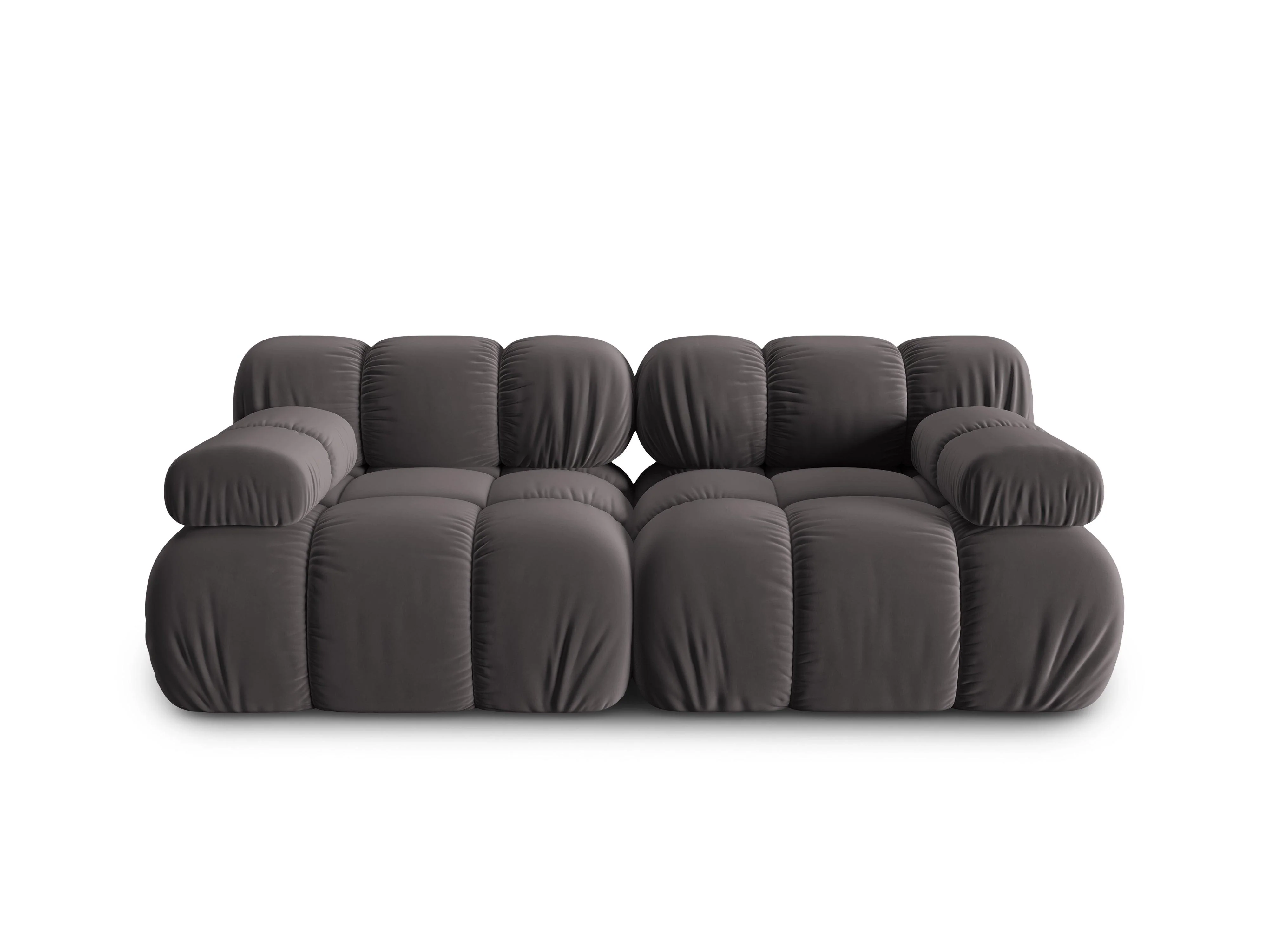Sofa aksamitna 2-osobowa TROPEA ciemnoszary - Image 3
