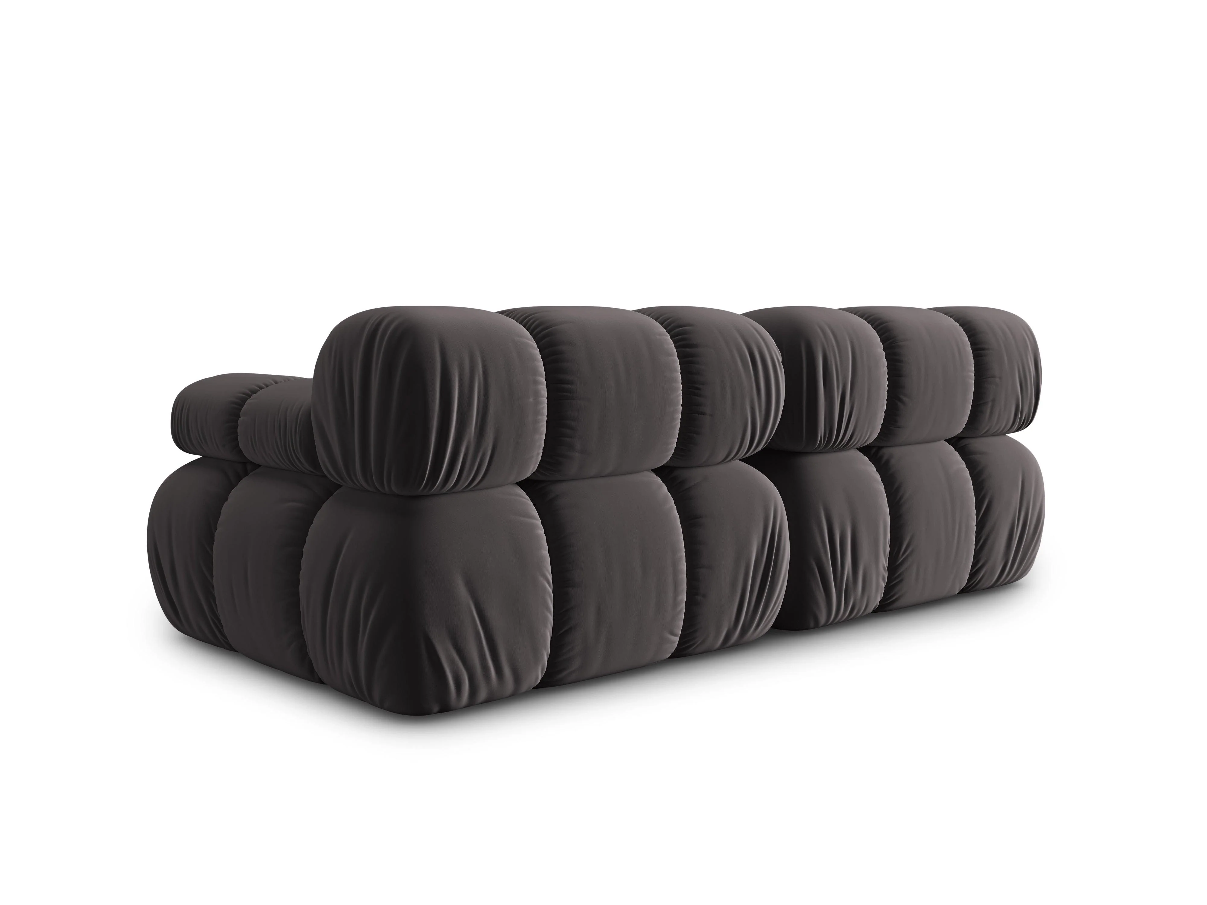 Sofa aksamitna 2-osobowa TROPEA ciemnoszary - Image 5