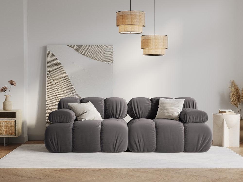 Sofa aksamitna 2-osobowa TROPEA ciemnoszary - Image 8