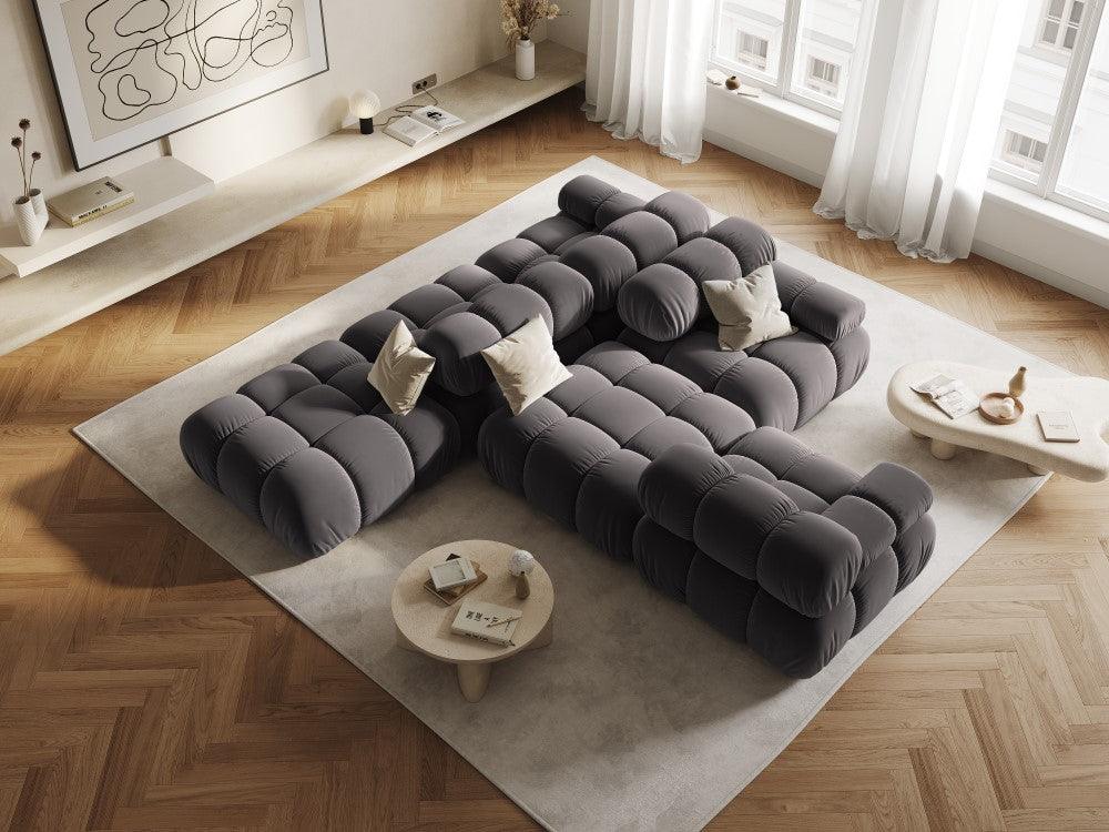 Sofa aksamitna 2-osobowa TROPEA ciemnoszary - Image 9