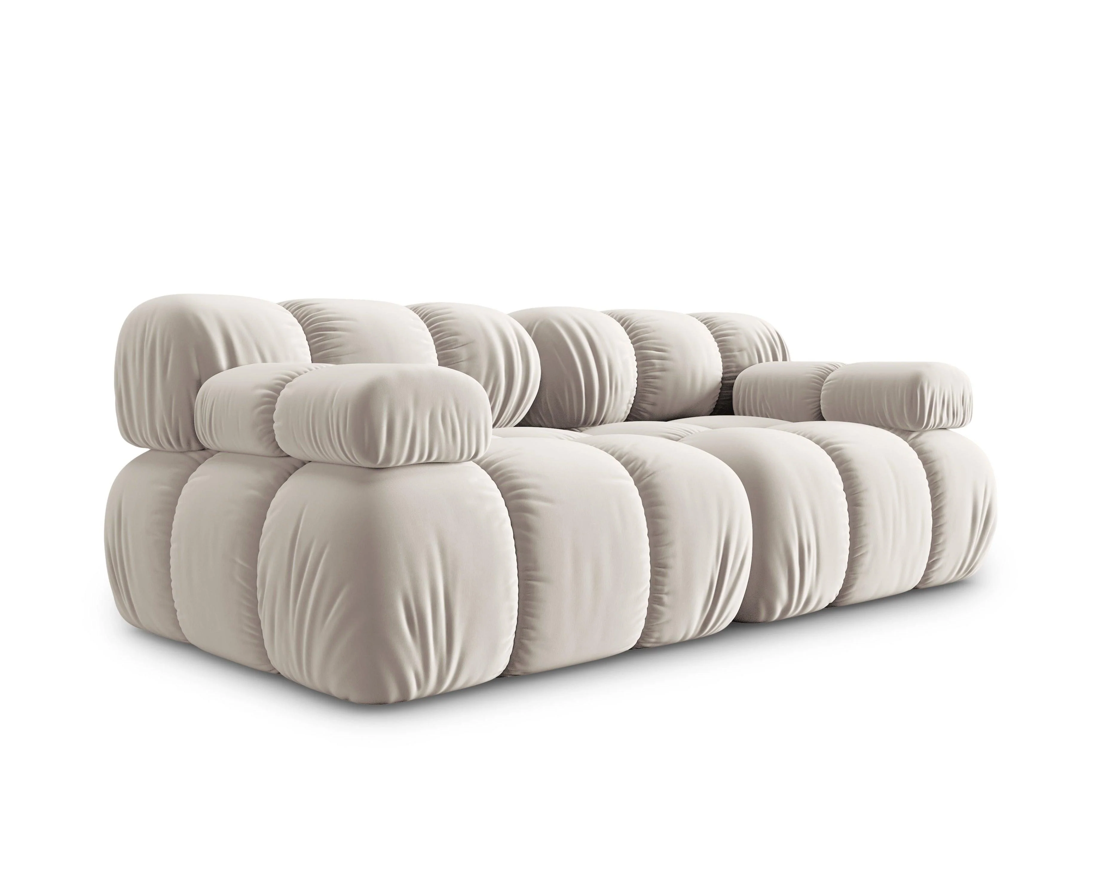 Sofa aksamitna 2-osobowa TROPEA jasnobeżowy