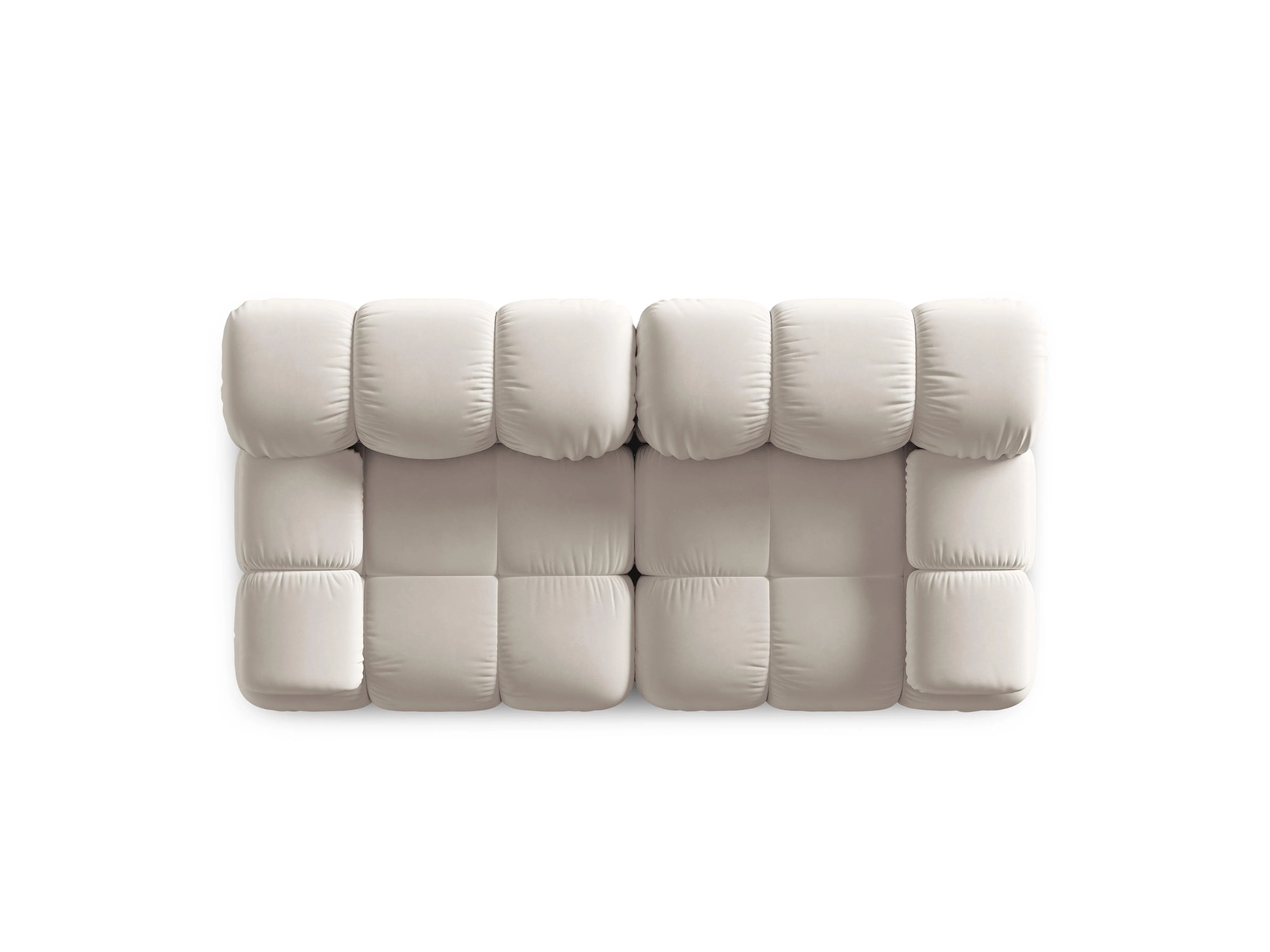 Sofa aksamitna 2-osobowa TROPEA jasnobeżowy - Image 4