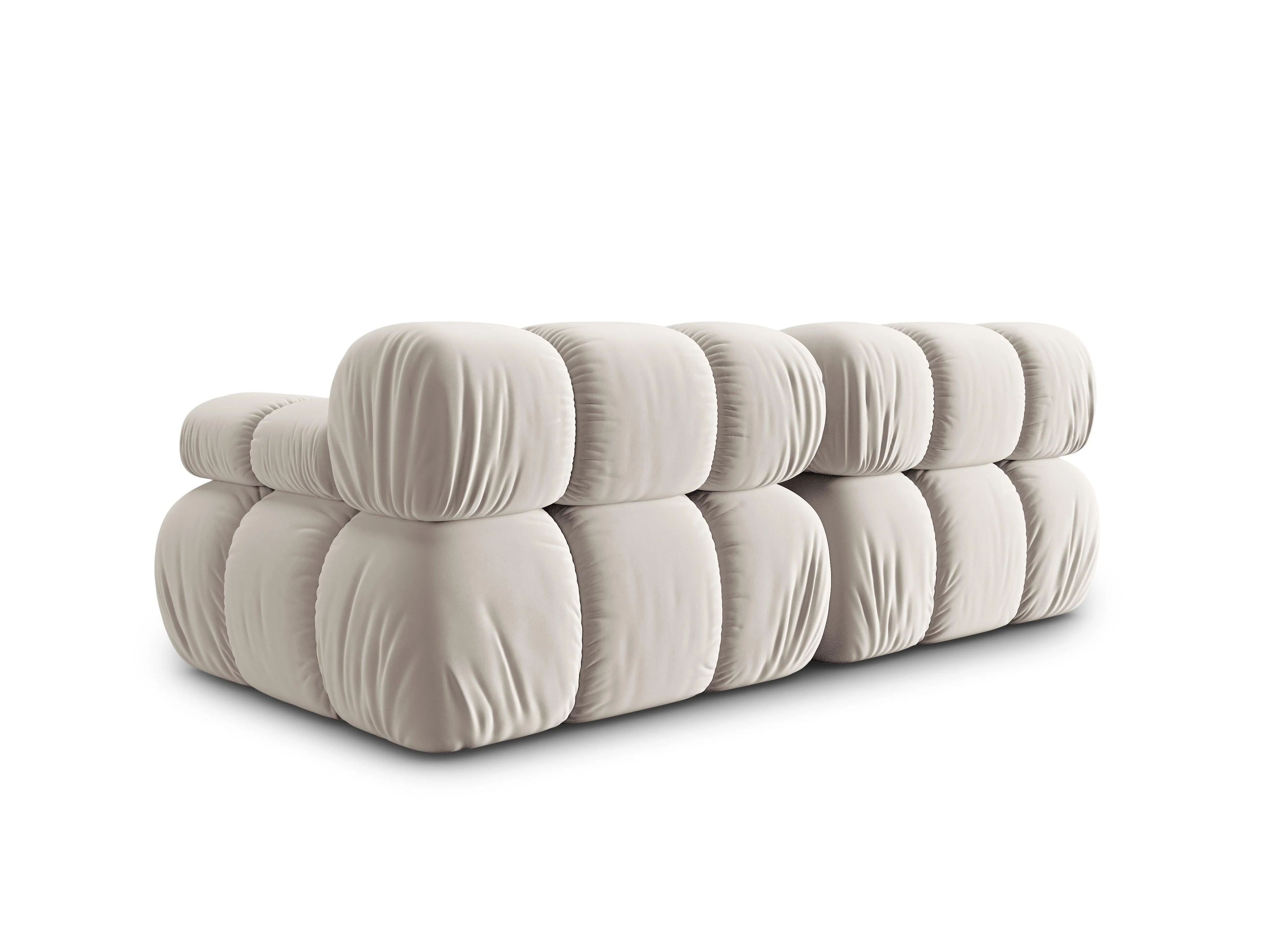 Sofa aksamitna 2-osobowa TROPEA jasnobeżowy - Image 5