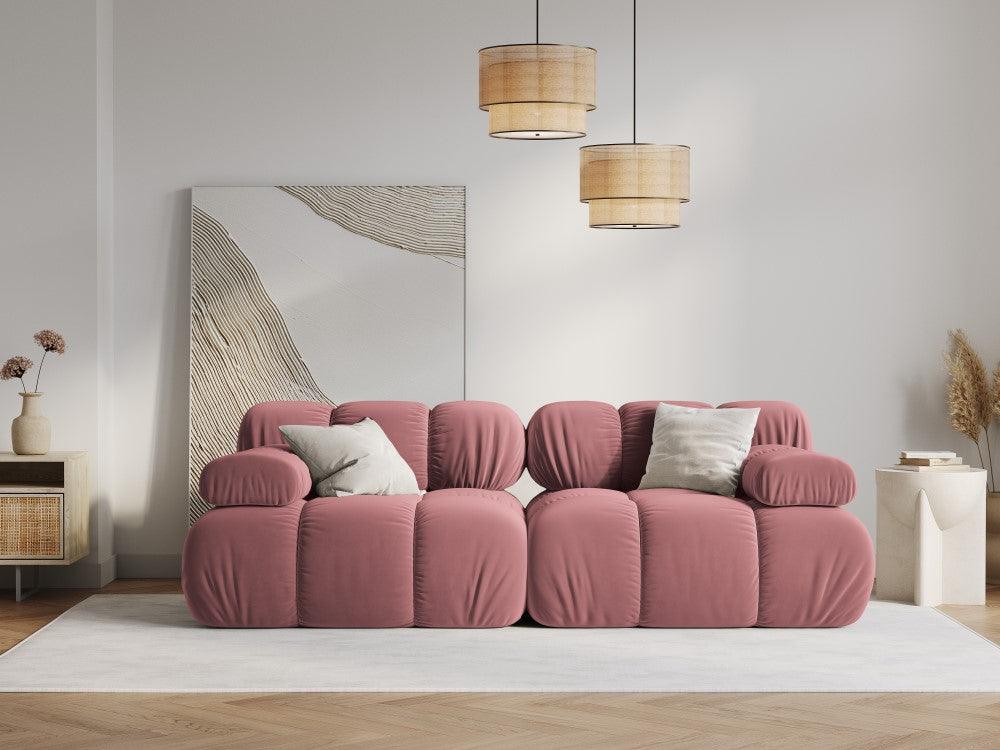 Sofa aksamitna 2-osobowa TROPEA różowy - Image 8