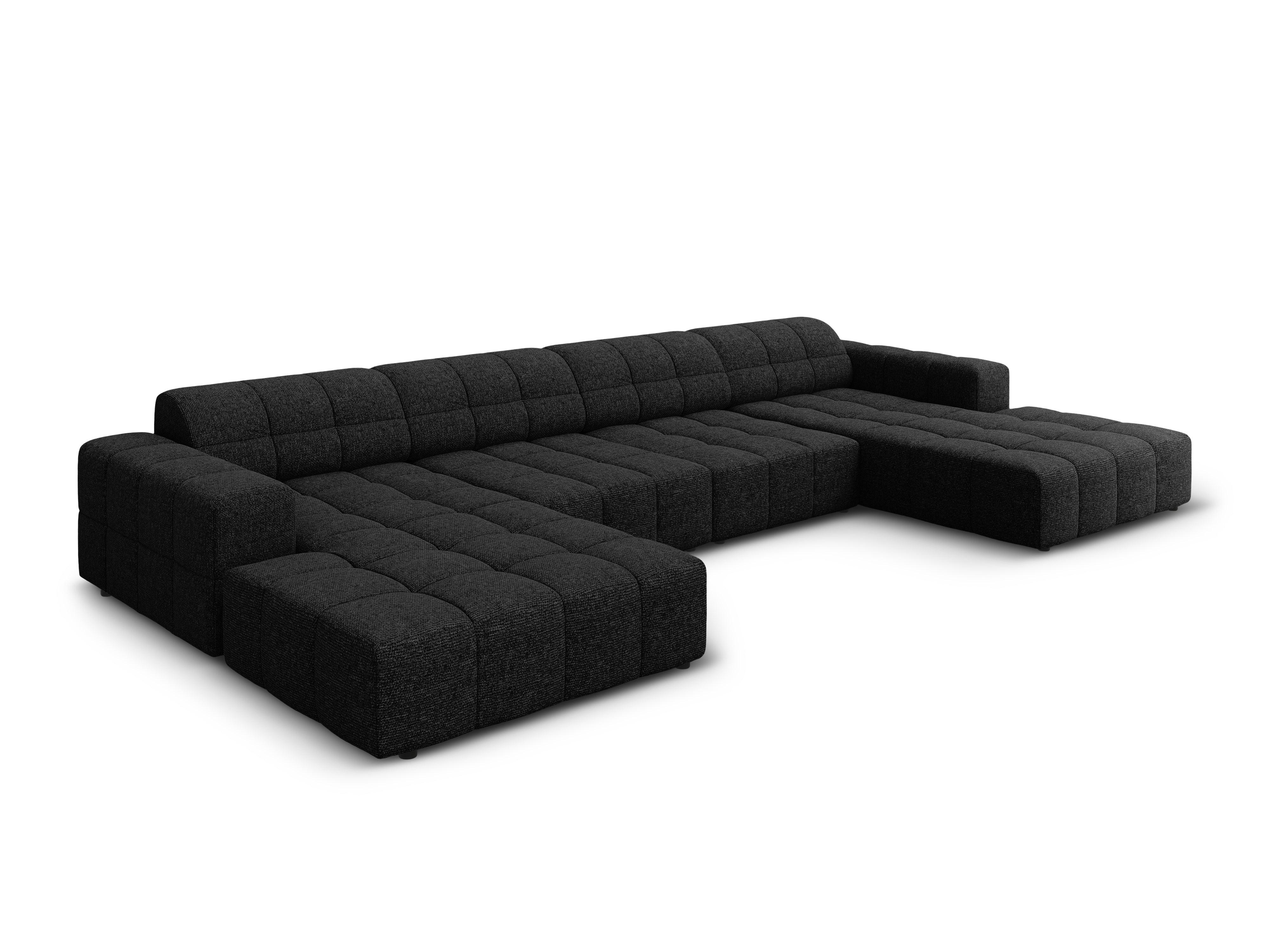 Sofa panoramiczna 6-osobowa CHICAGO czarny szenil