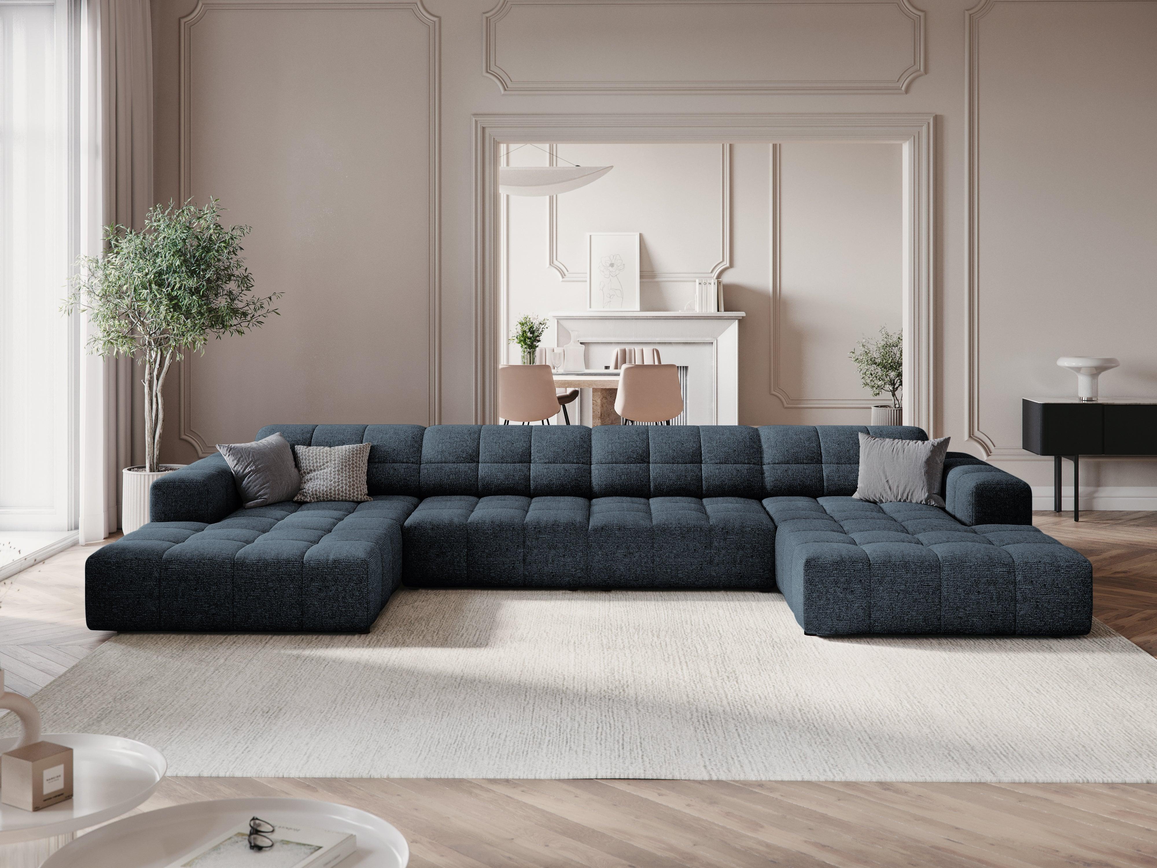 Sofa panoramiczna 6-osobowa CHICAGO niebieski szenil - Image 7