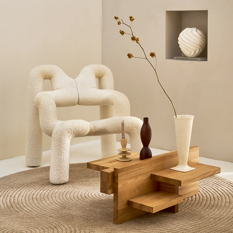 Wazon ceramiczny RIBBED beżowy z białym - Image 4