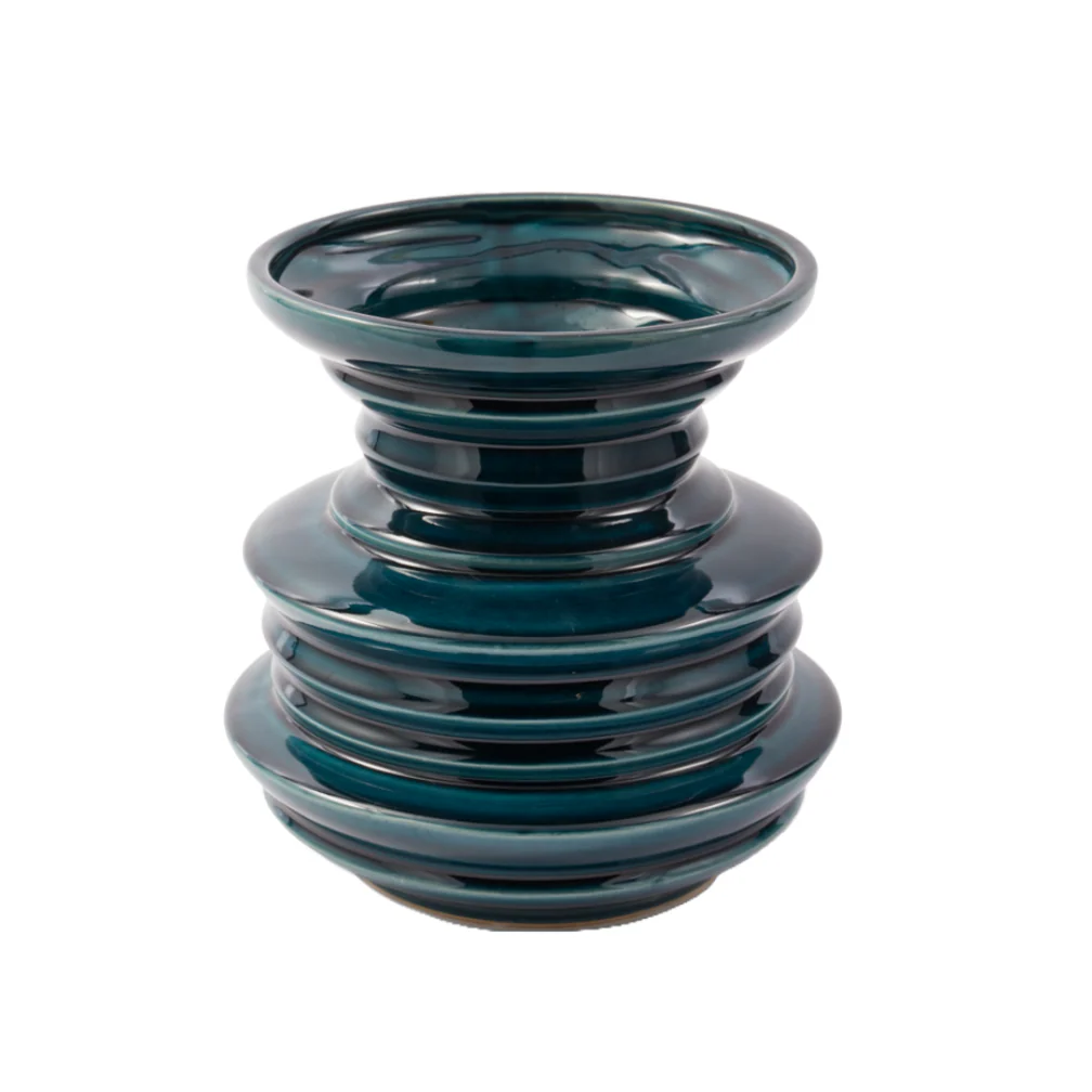Wazon STACKED PLATES ciemnozielony