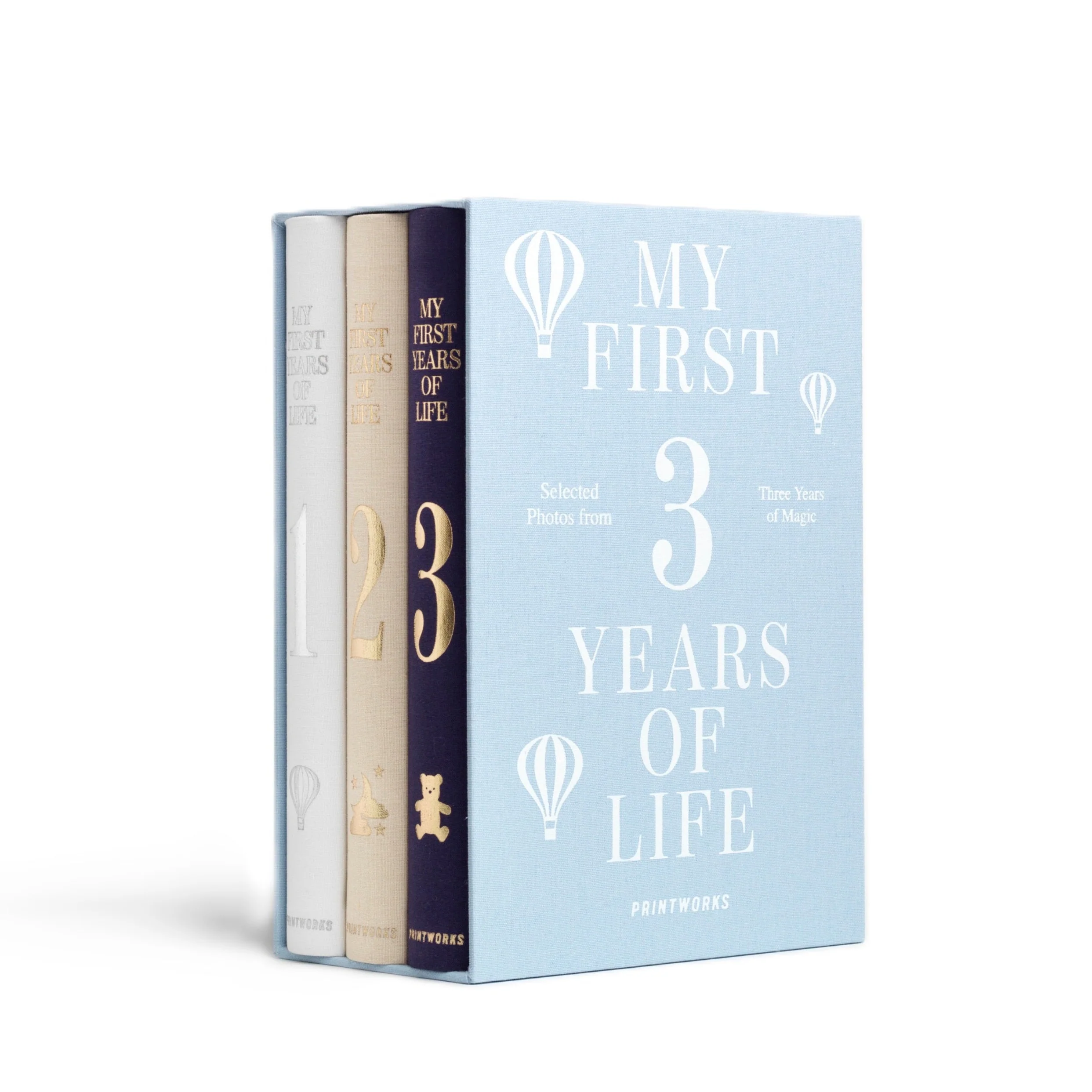 Zestaw albumów na zdjęcia MY FIRST 3 YEARS OF LIFE błękitny
