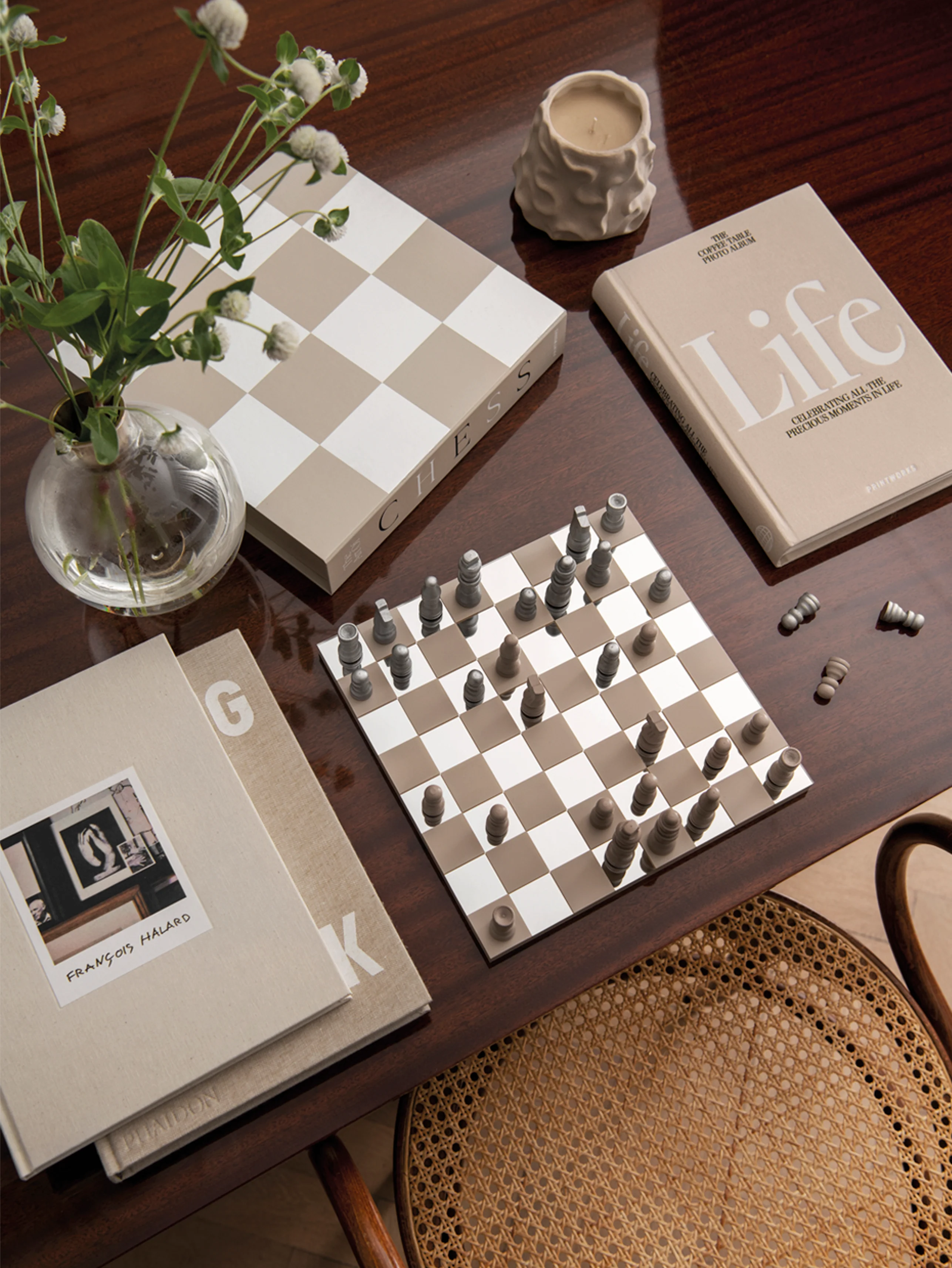Zestaw do gry w szachy CHESS MIRROR beżowy - Image 2