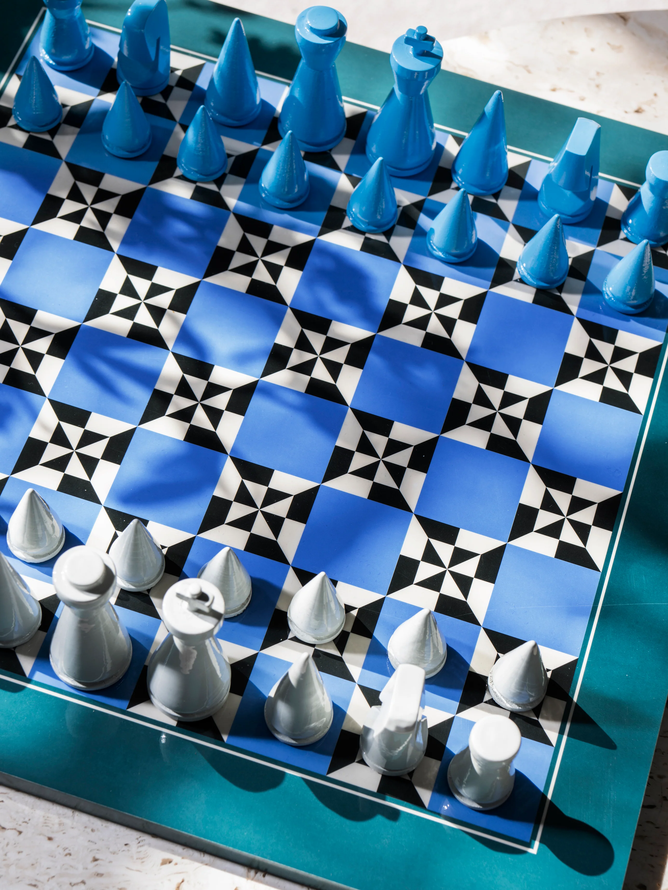 Zestaw do gry w szachy LACQUERED CHESS POSEIDON niebieski - Image 5