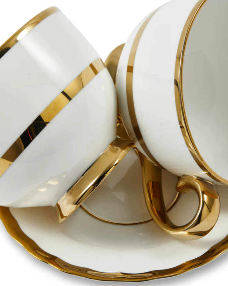 Zestaw filiżanek do herbaty GOLDEN FINDS porcelana - Image 5