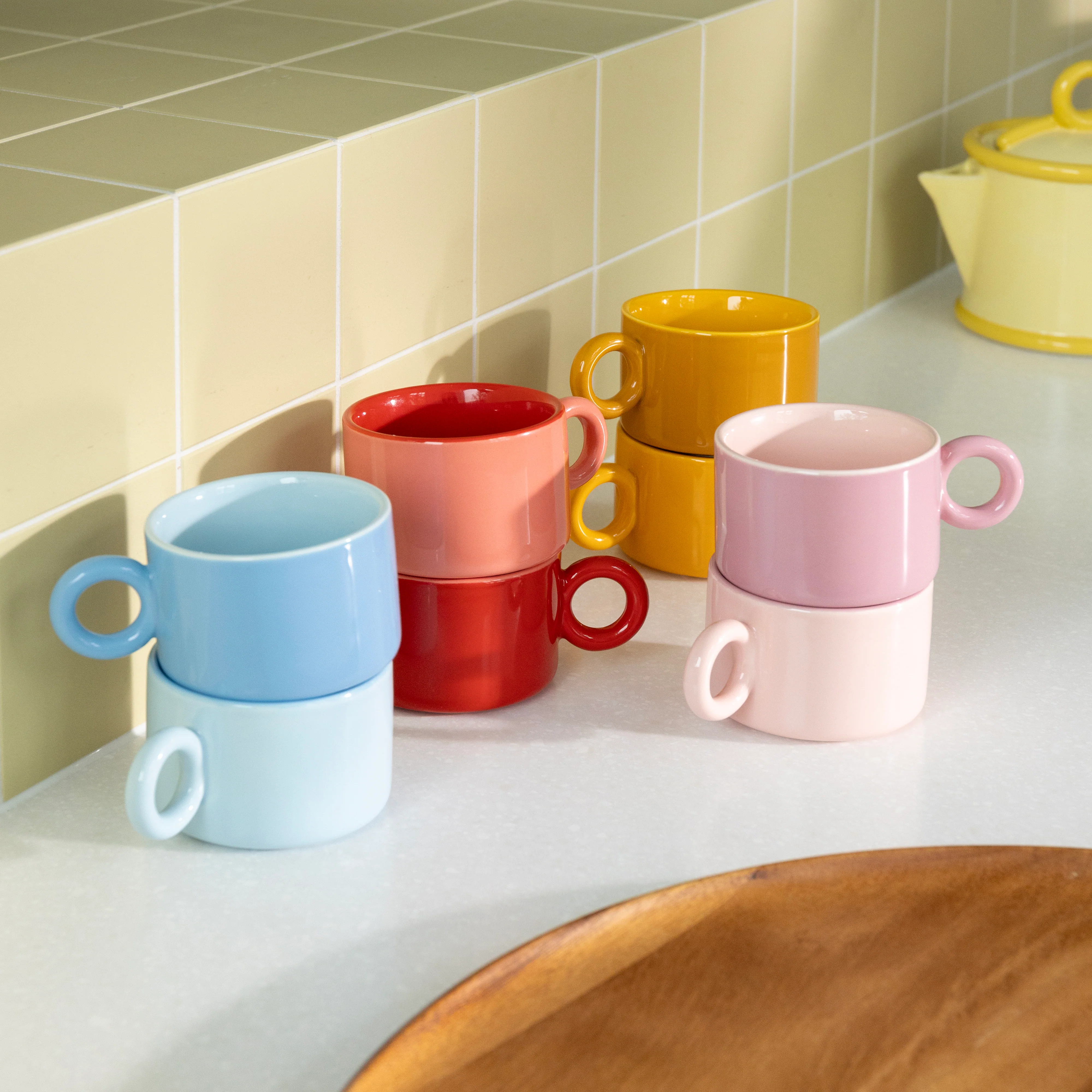 Zestaw filiżanek CHIQUITO czerwona porcelana - Image 3