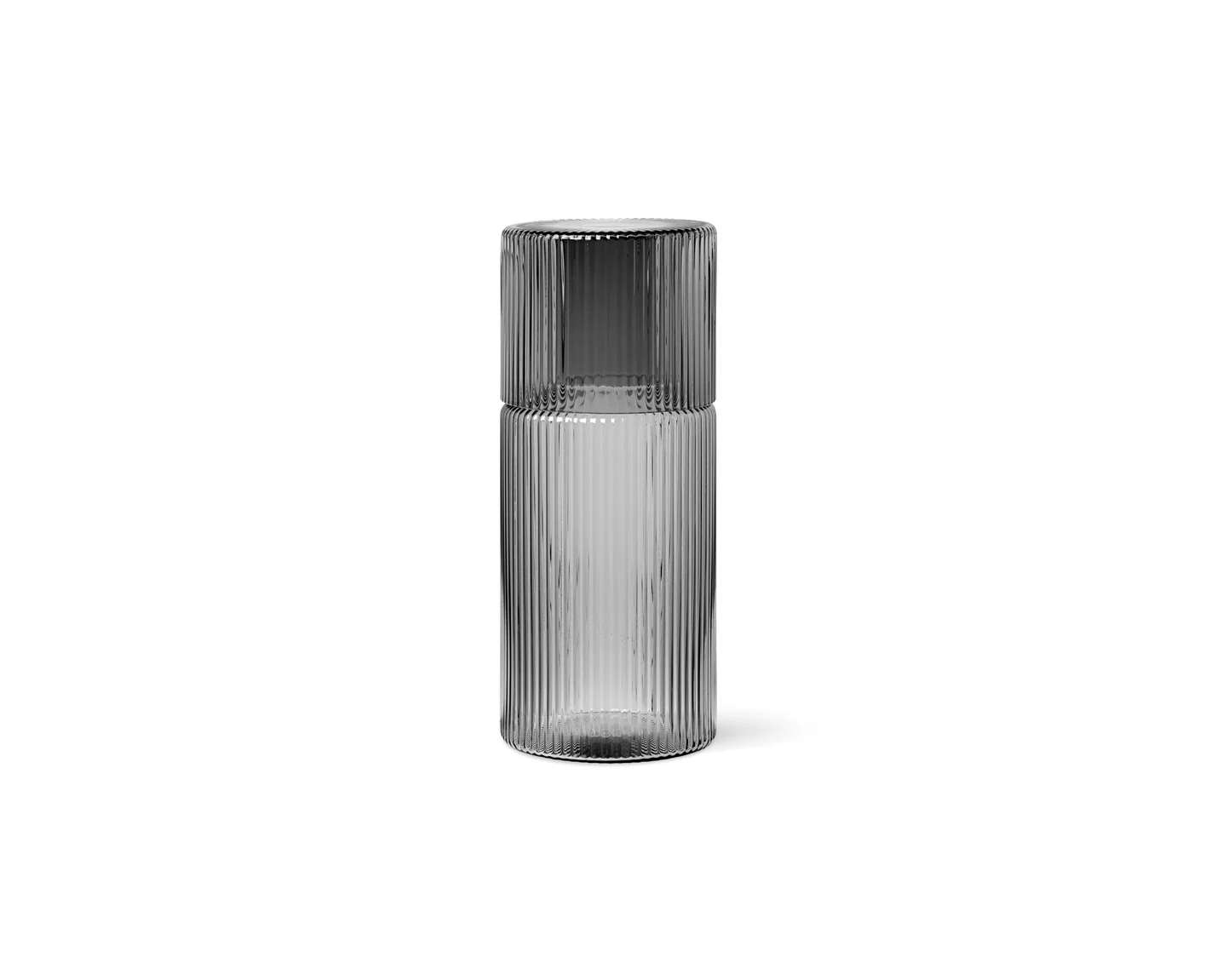 Zestaw karafka i szklanka RIPPLE dymione szkło - Image 3